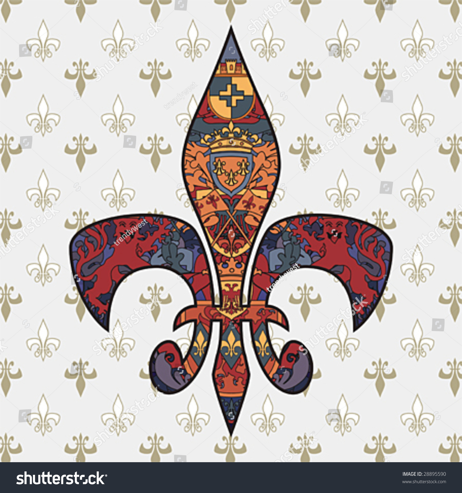 Fleur De Lis Design On Regular Stock Vector 28895590 Shutterstock