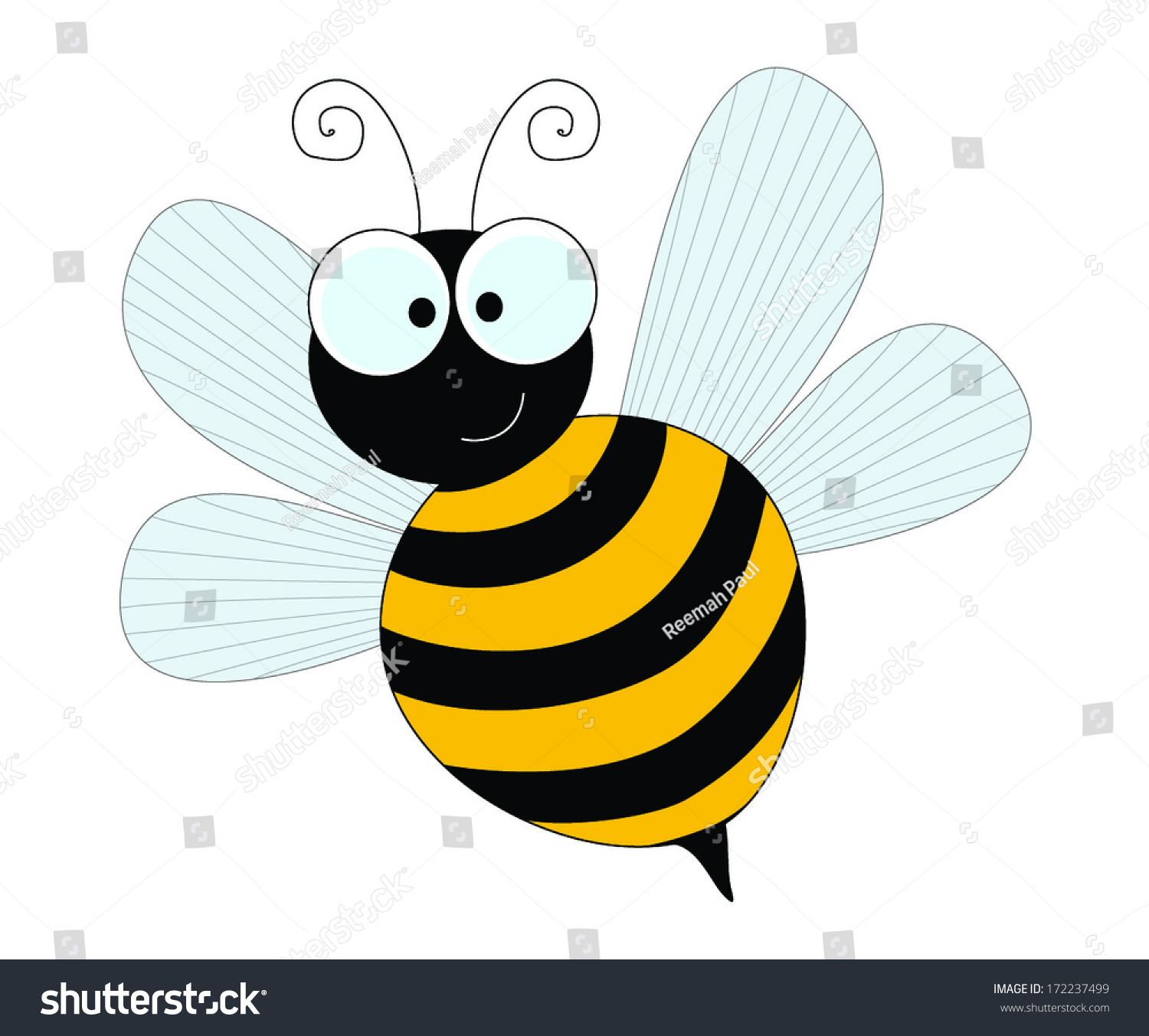 Funny Bee Cartoon Stock Vector Illustration 172237499 : Shutterstock