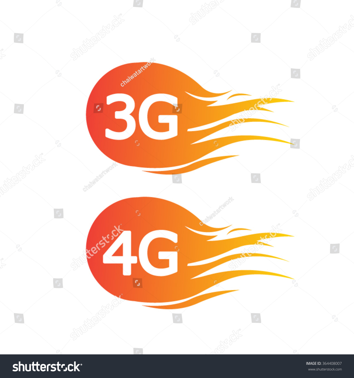 3g And 4g Technology Icon Symbols Stock Vector 364408007 : Shutterstock