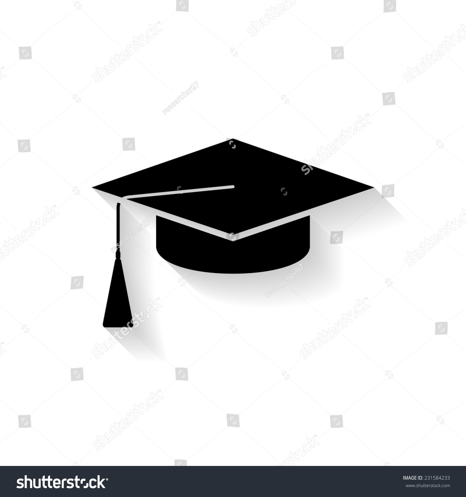 Graduation Cap Vector Stock Vector 231584233 - Shutterstock