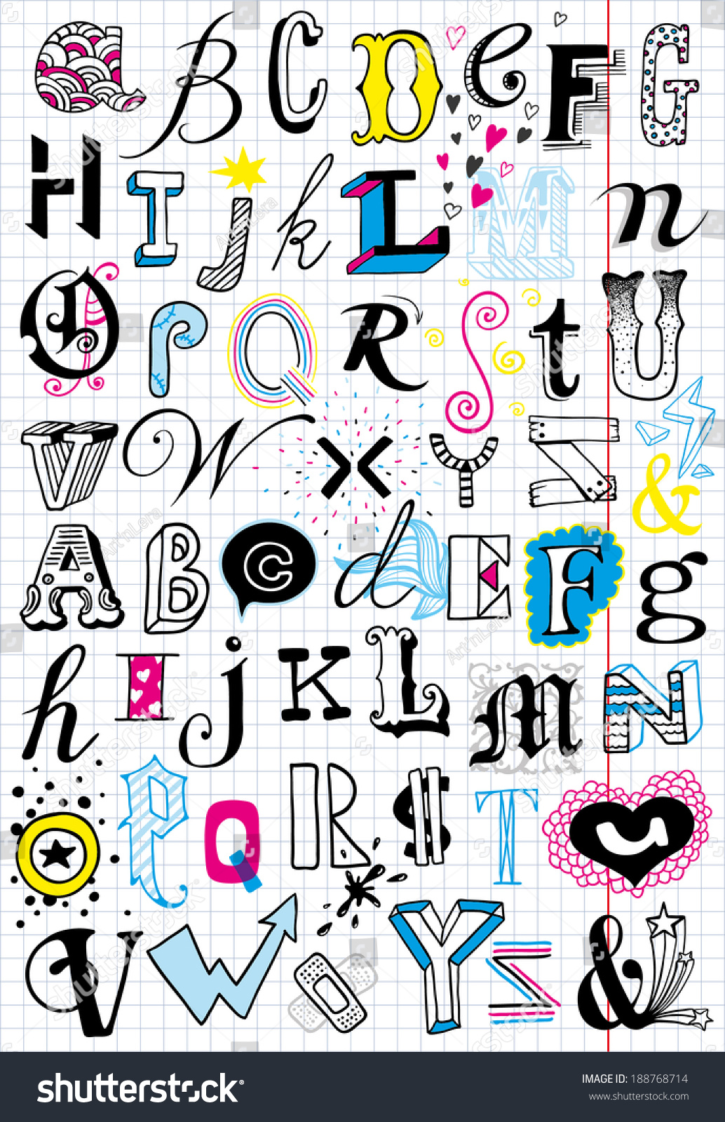 2 Handdrawn Doodle Alphabets Stock Vector 188768714 Shutterstock 3648