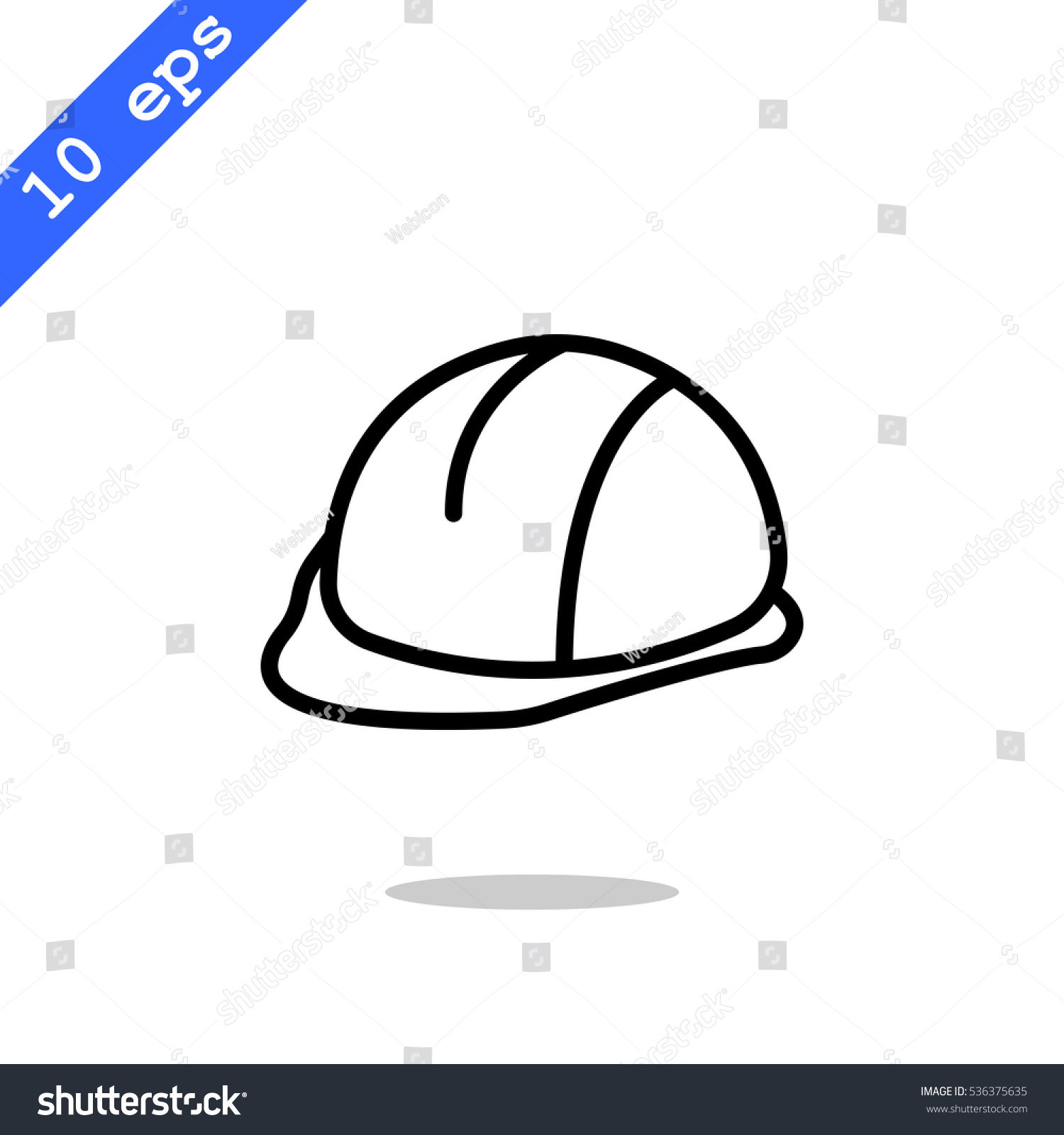 Hard Hat Icon Flat. Stock Vector 536375635 : Shutterstock