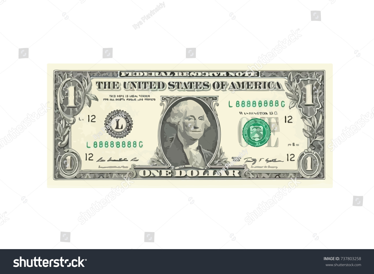 One Dollar Bill Vector Images Stock Photos Vectors Shutterstock