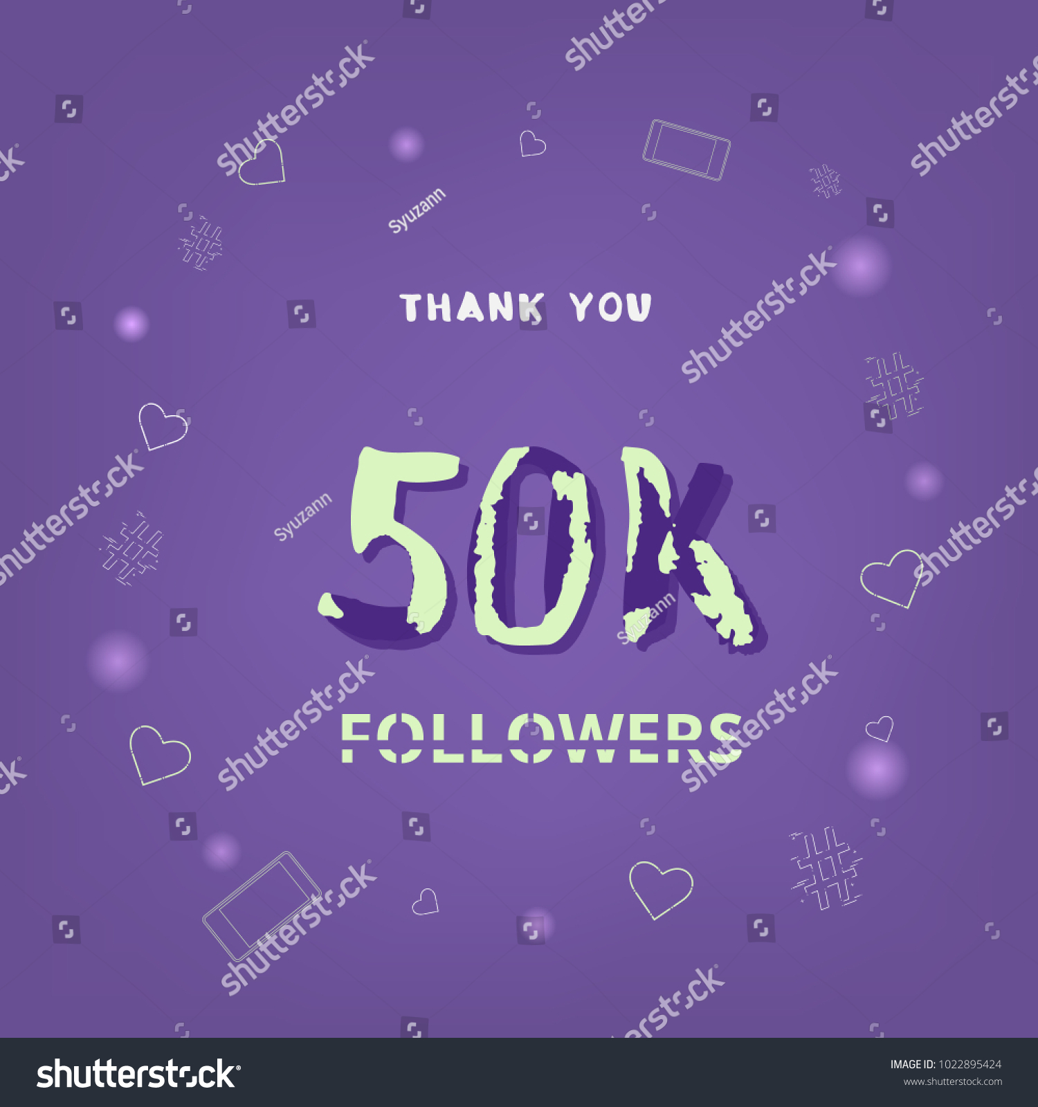 K Followers Thank You Square Banner Stock Vector Royalty Free