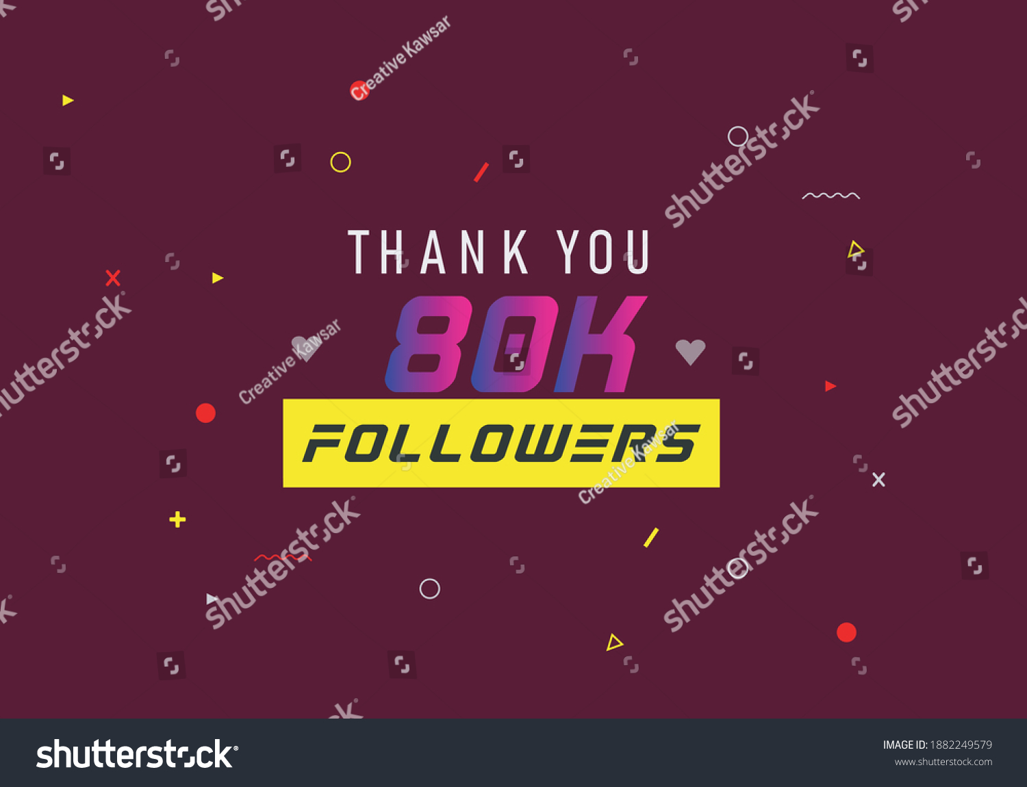 80k Followers Thank You Thank You Stock Vector Royalty Free 1882249579