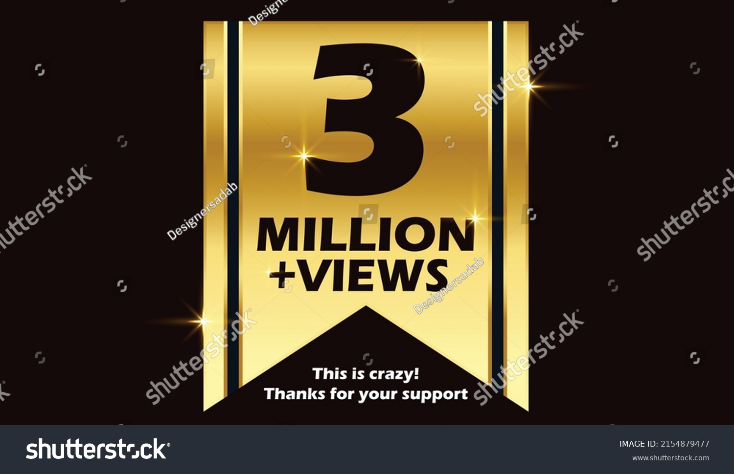 M Views Celebration Background Design Stock Vector Royalty Free