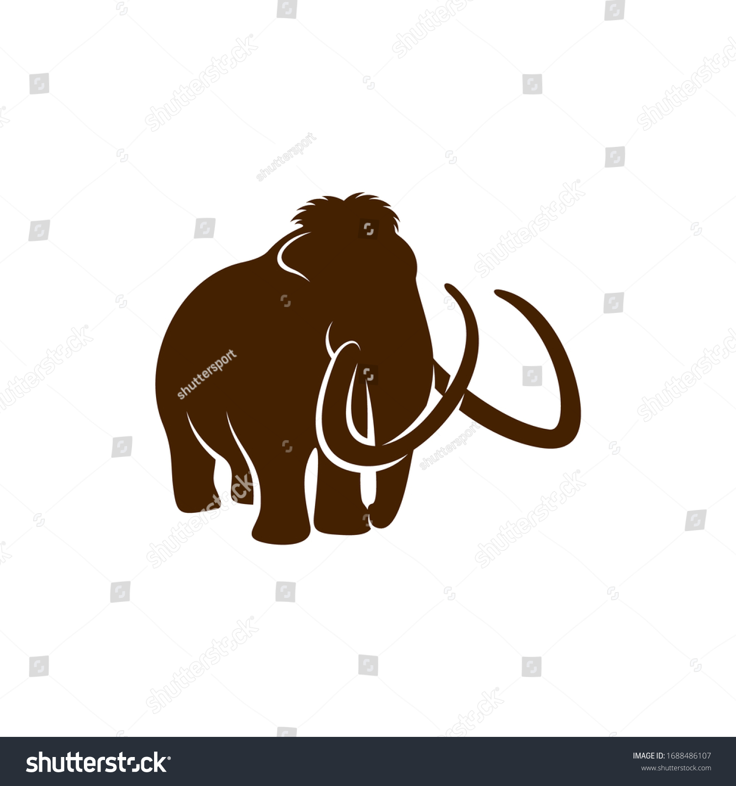 Mammoth Logo Design Vector Template Silhouette Stock Vector Royalty