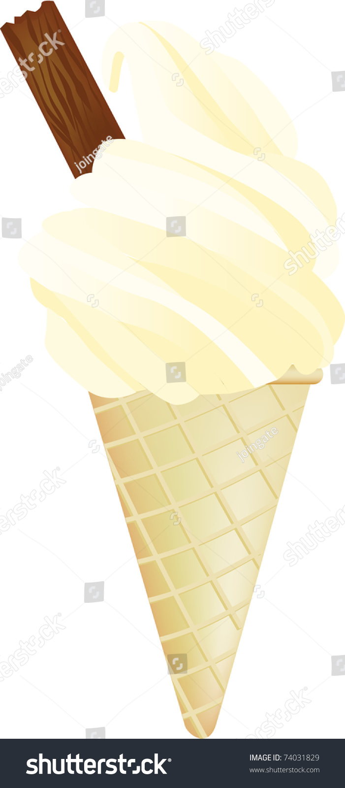 99 Mr Whippy Style Icecream With Flake Stock Vector Illustration