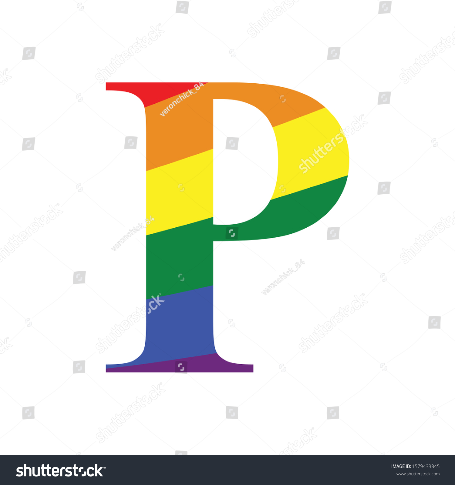 P Rainbow Letters Gay Alphabet Lgbt Stock Vector Royalty Free