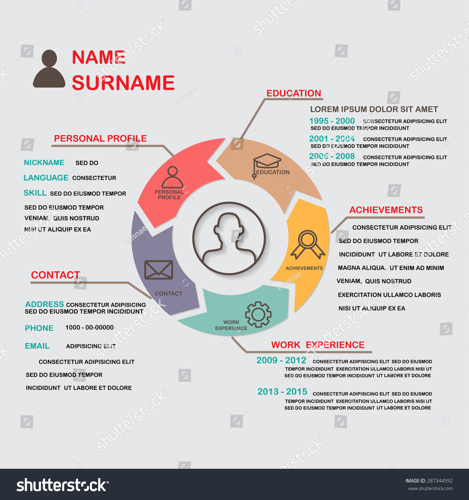 resume  cv  template infographics background and element  can be used for personal statistic
