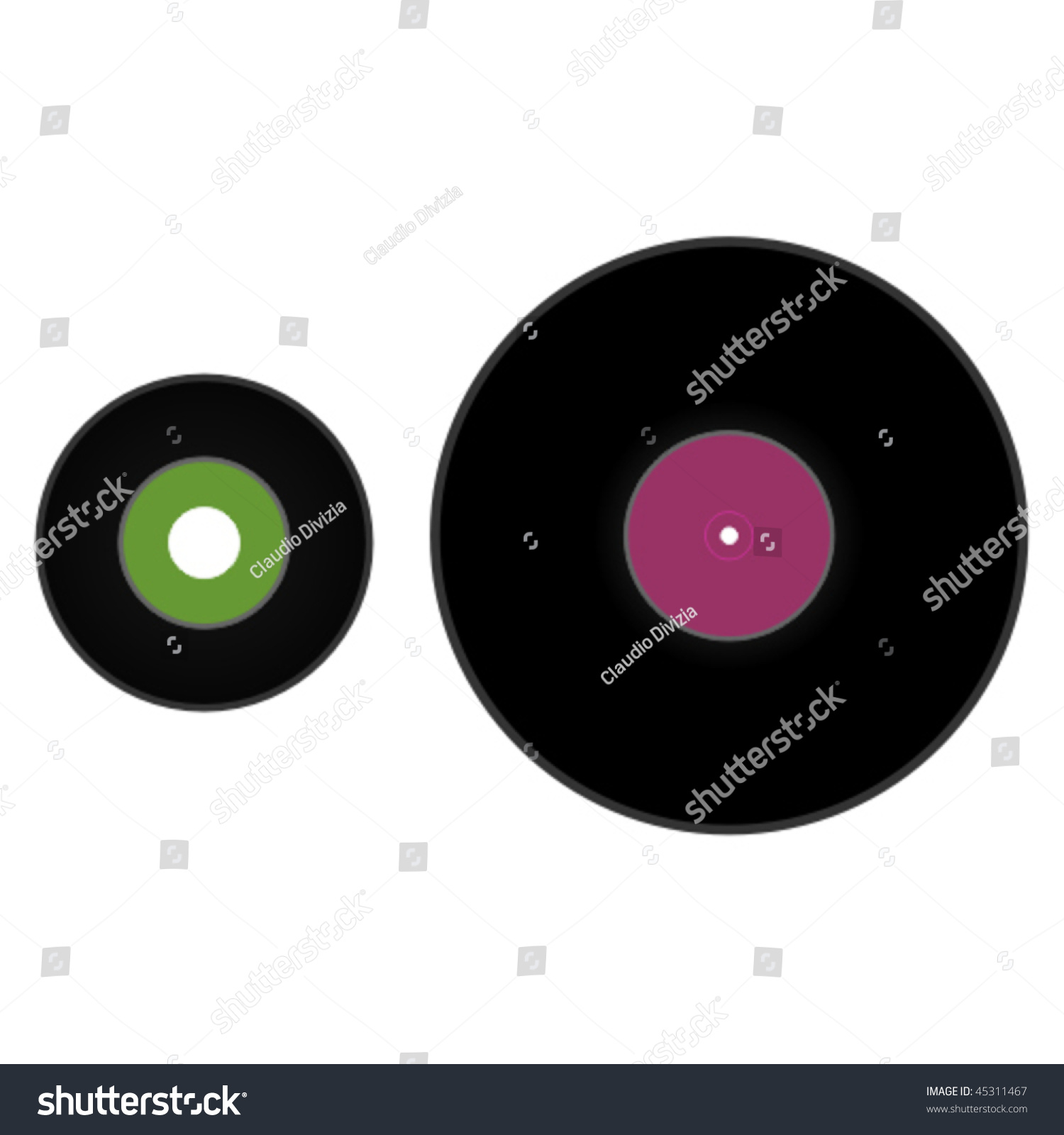 45-rpm-7-and-33-1-3-rpm-12-vinyl-records-stock-vector-illustration