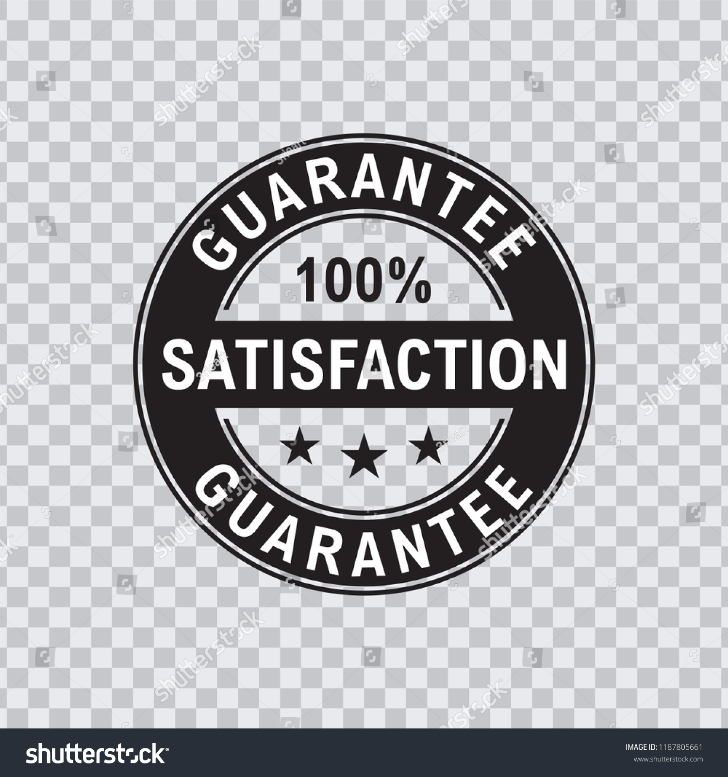 Satisfaction Guarantee Icon Black Color Stock Vector Royalty Free