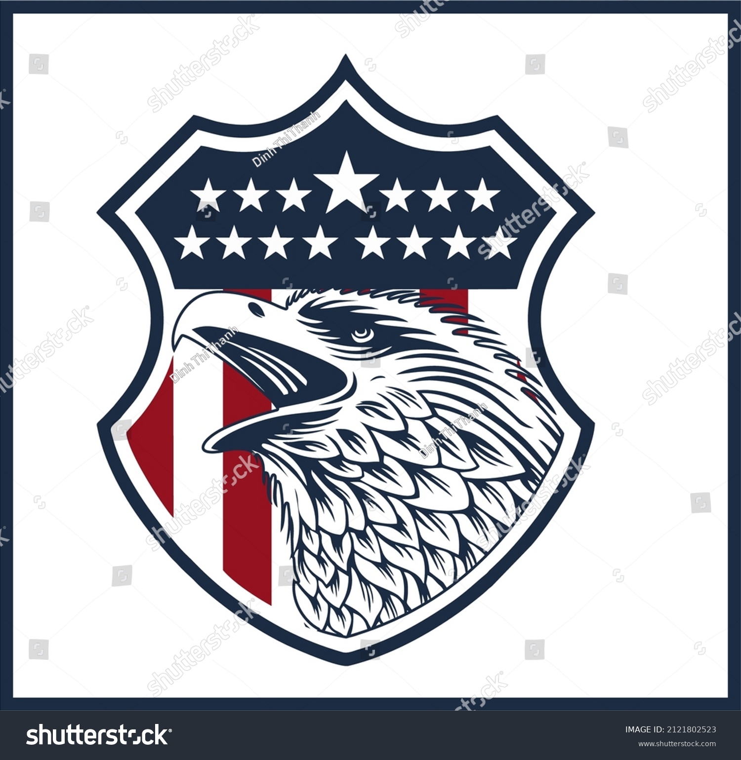 Shield Logo Eagle Shield Logo Stock Vector Royalty Free 2121802523