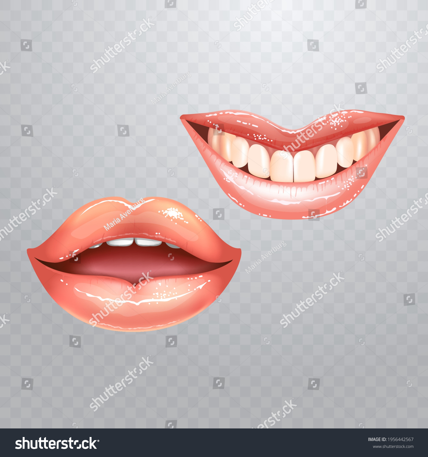 Shining Beautiful Female Nude Lips Stock Vector Royalty Free