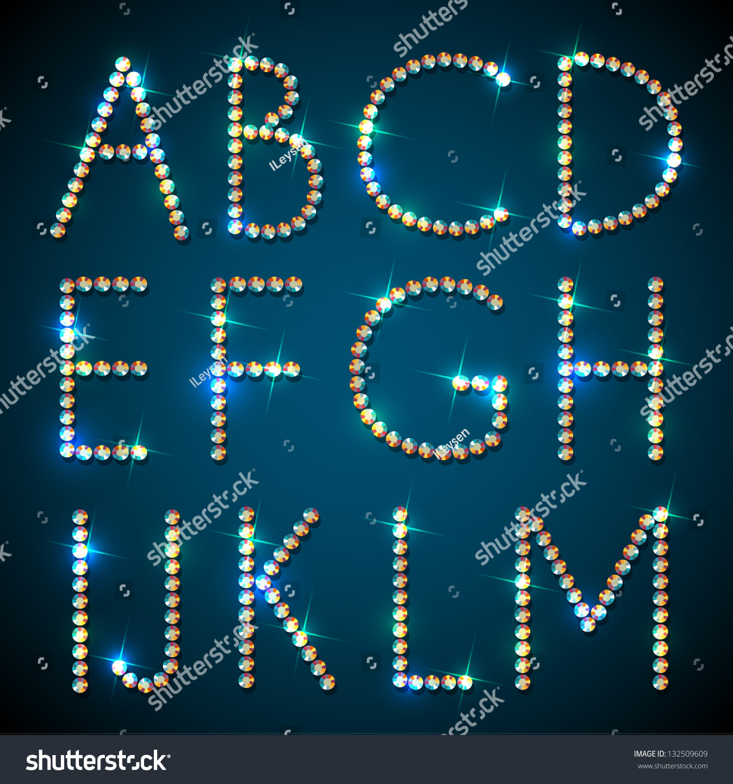 Shiny Diamond Alphabet Letters Eps10 Stock Vector Illustration