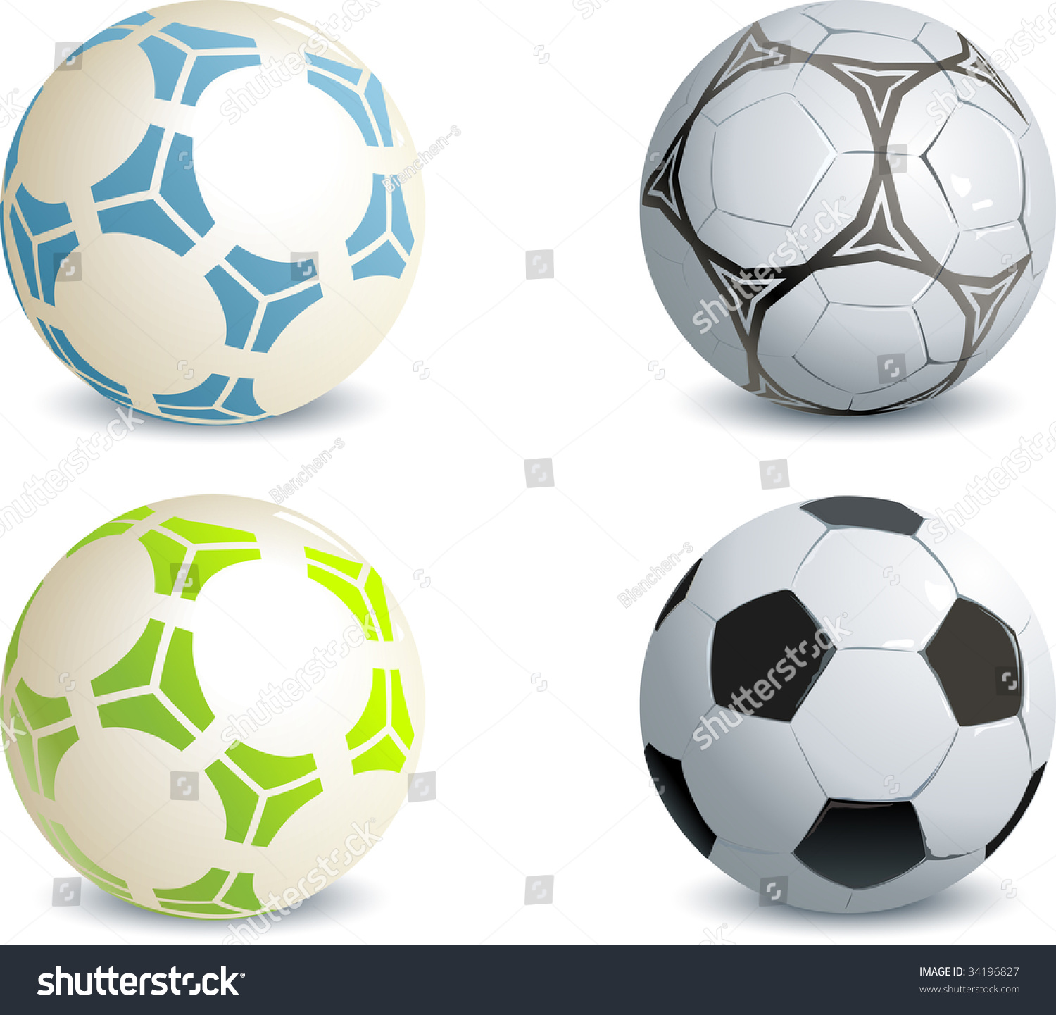 Soccer Balls Stock Vector Illustration 34196827 : Shutterstock