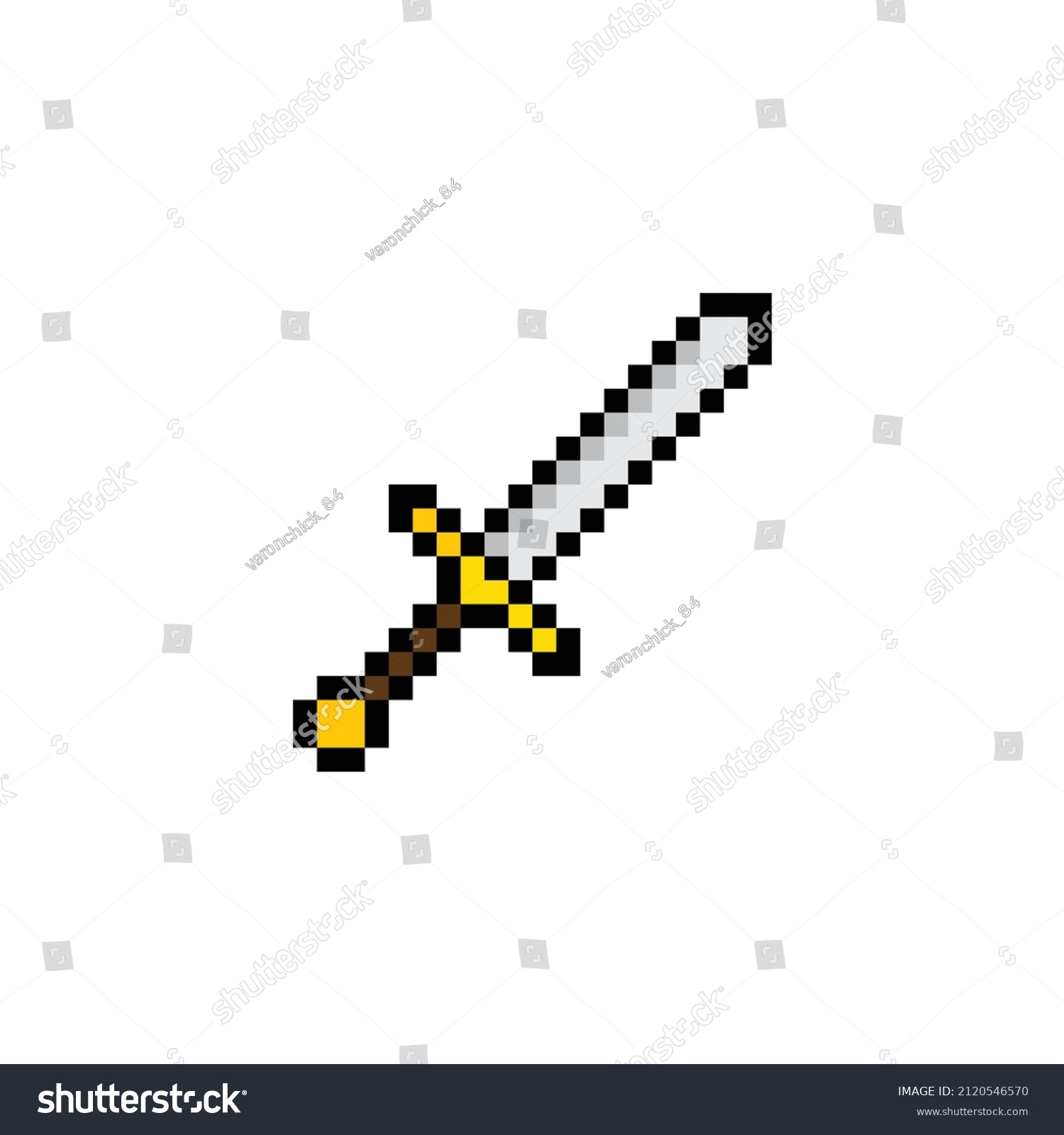 Sword Pixel Art Icon Vector Stock Vector Royalty Free