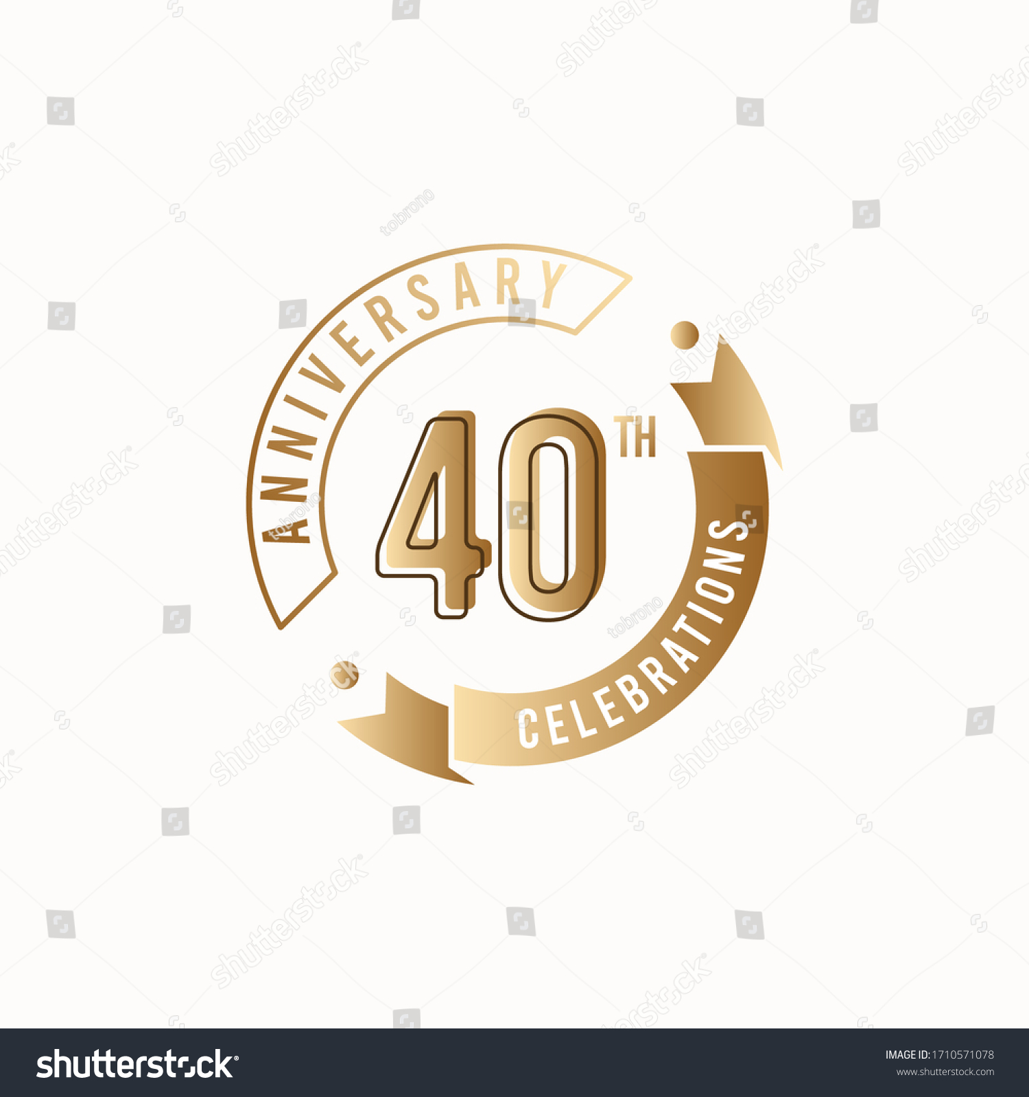 Vektor Stok 40 Th Anniversary Celebration Logo Vector Tanpa Royalti