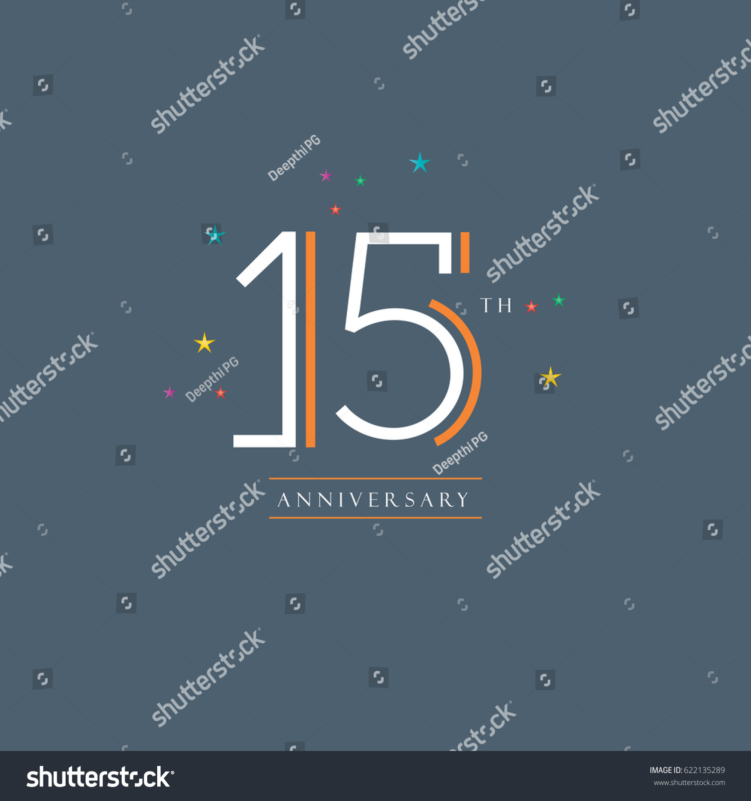 15 Th Anniversary Logo Design Vector Stock Vector Royalty Free