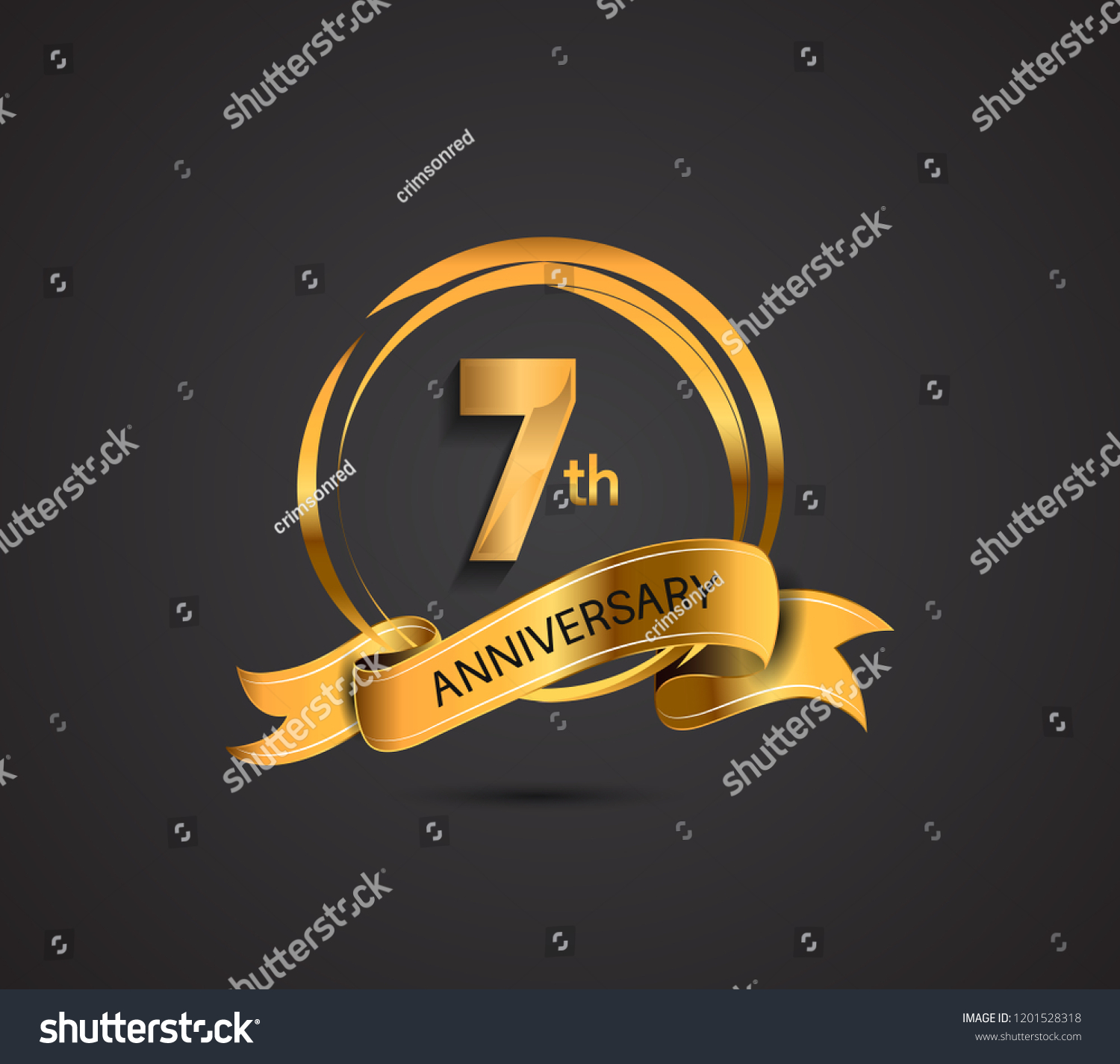 Vektor Stok Th Anniversary Template Design Golden Color Tanpa Royalti