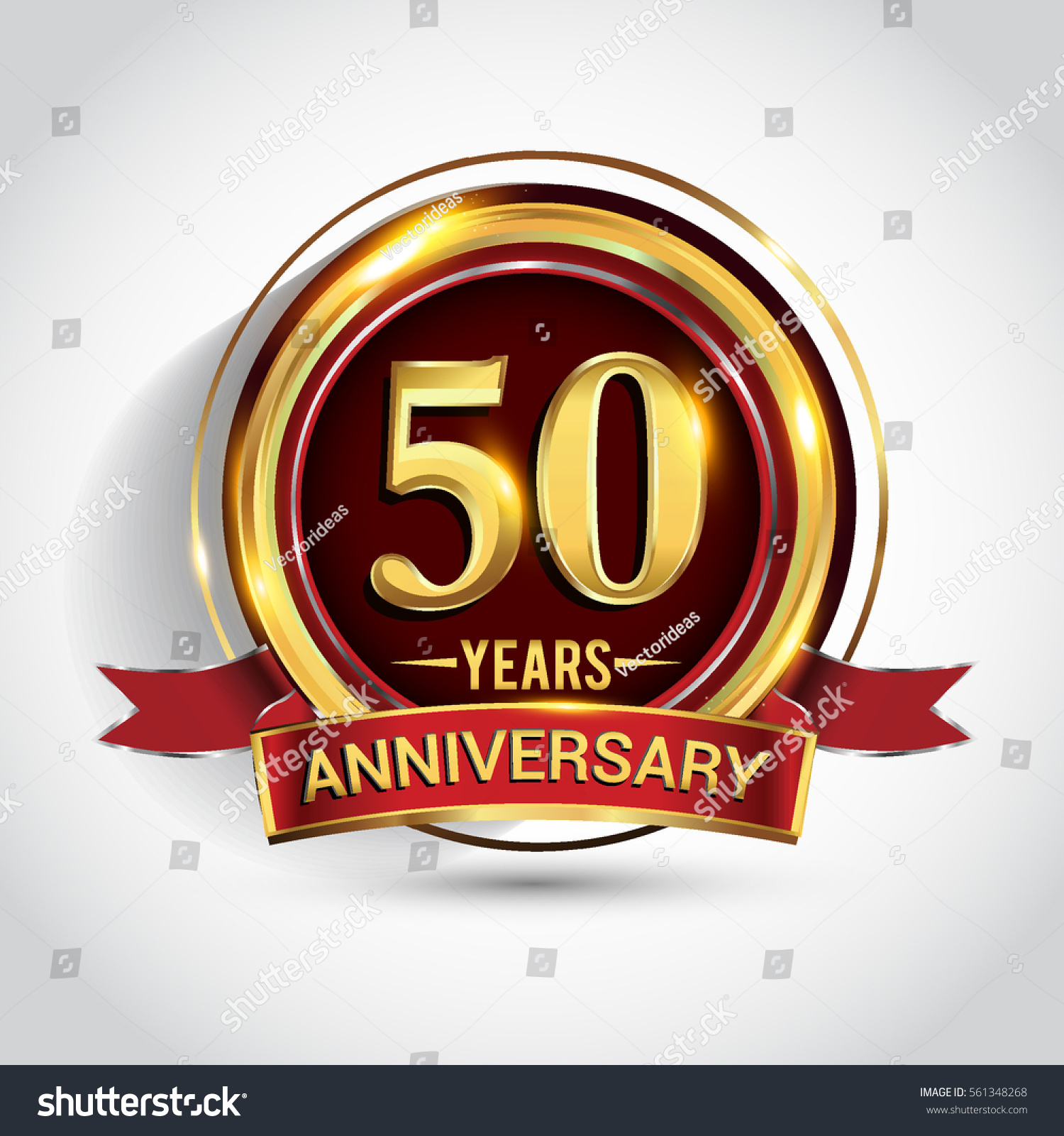 Th Golden Anniversary Logo Fifty Years Stock Vector Royalty Free