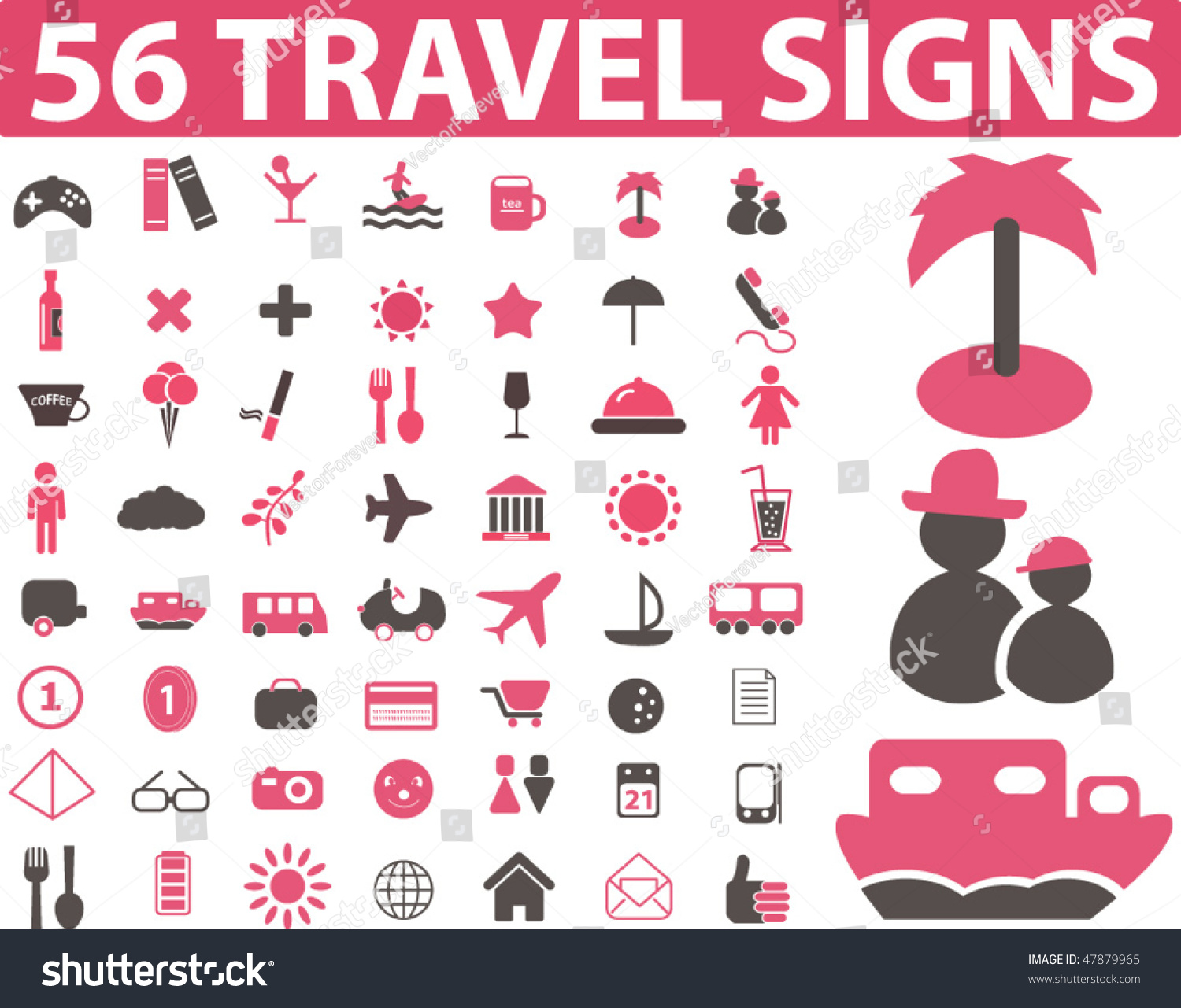 56 Travel Signs Vector 47879965 Shutterstock