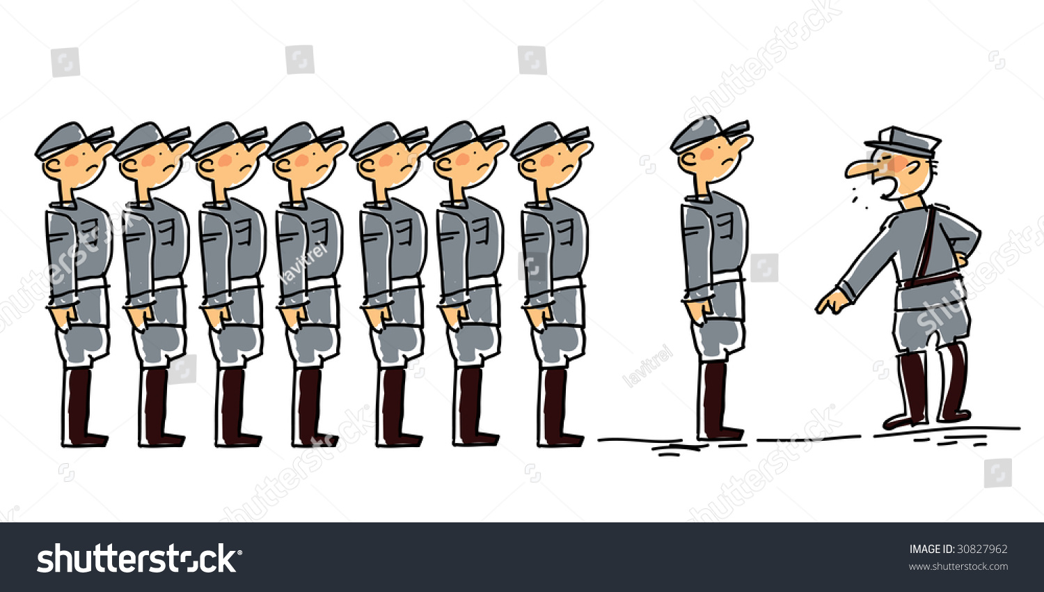 Vector Cartoon Related With Military Man, Soldiers And/Or Army