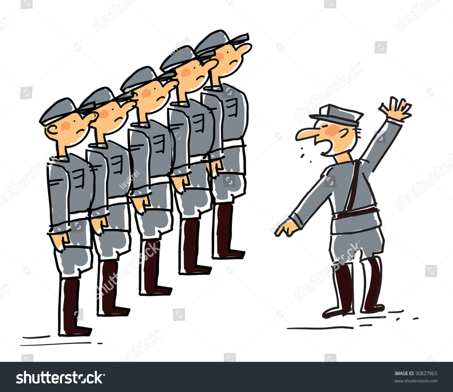 Vector Cartoon Related With Military Man, Soldiers And/Or Army