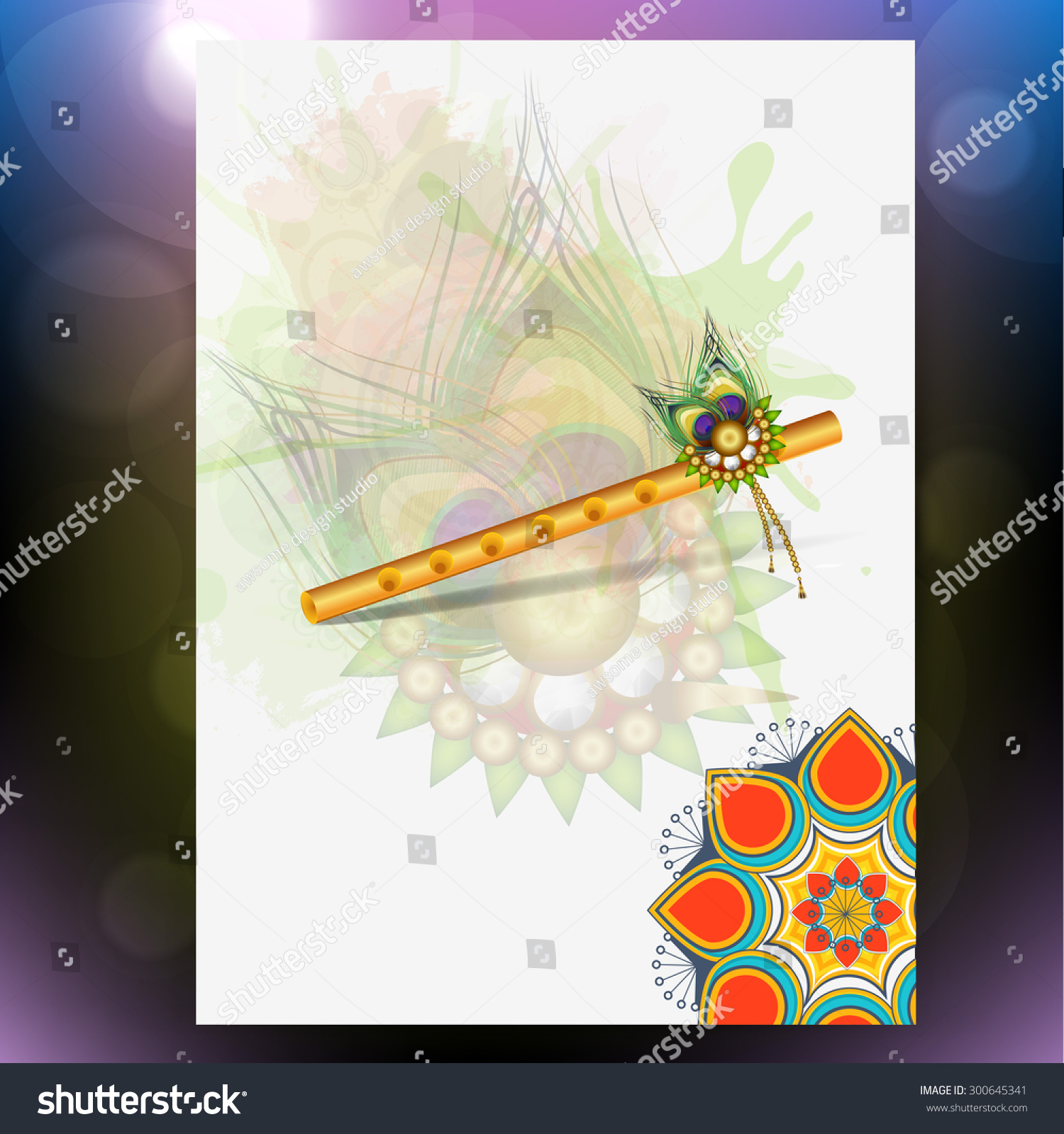 Vector Illustration Happy Janmasthami background Vector Illustration Happy Janmasthami background