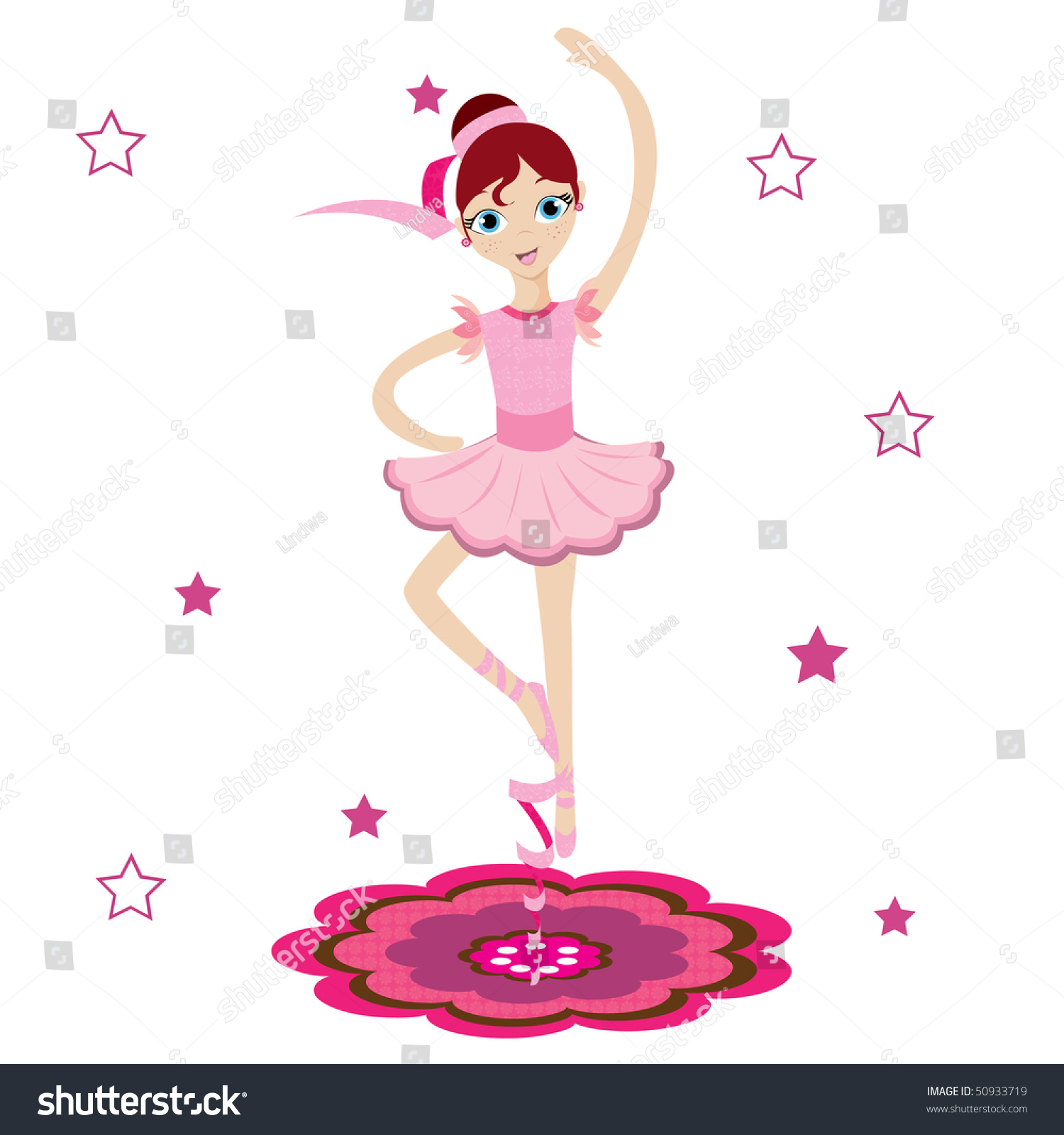 Vector Illustration Of Little Ballerina - 50933719 : Shutterstock