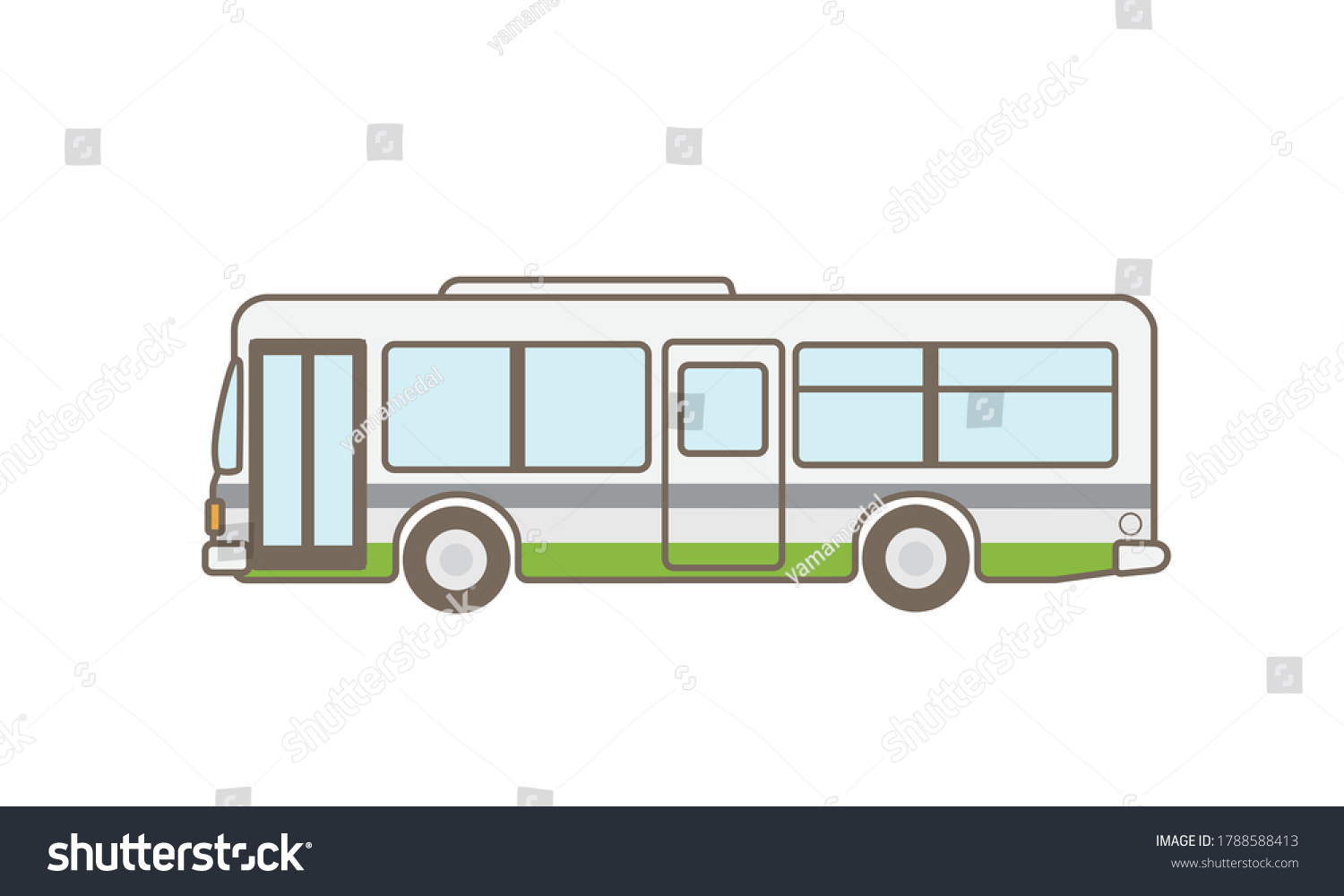 Vector Illustration City Bus Stock Vector Royalty Free