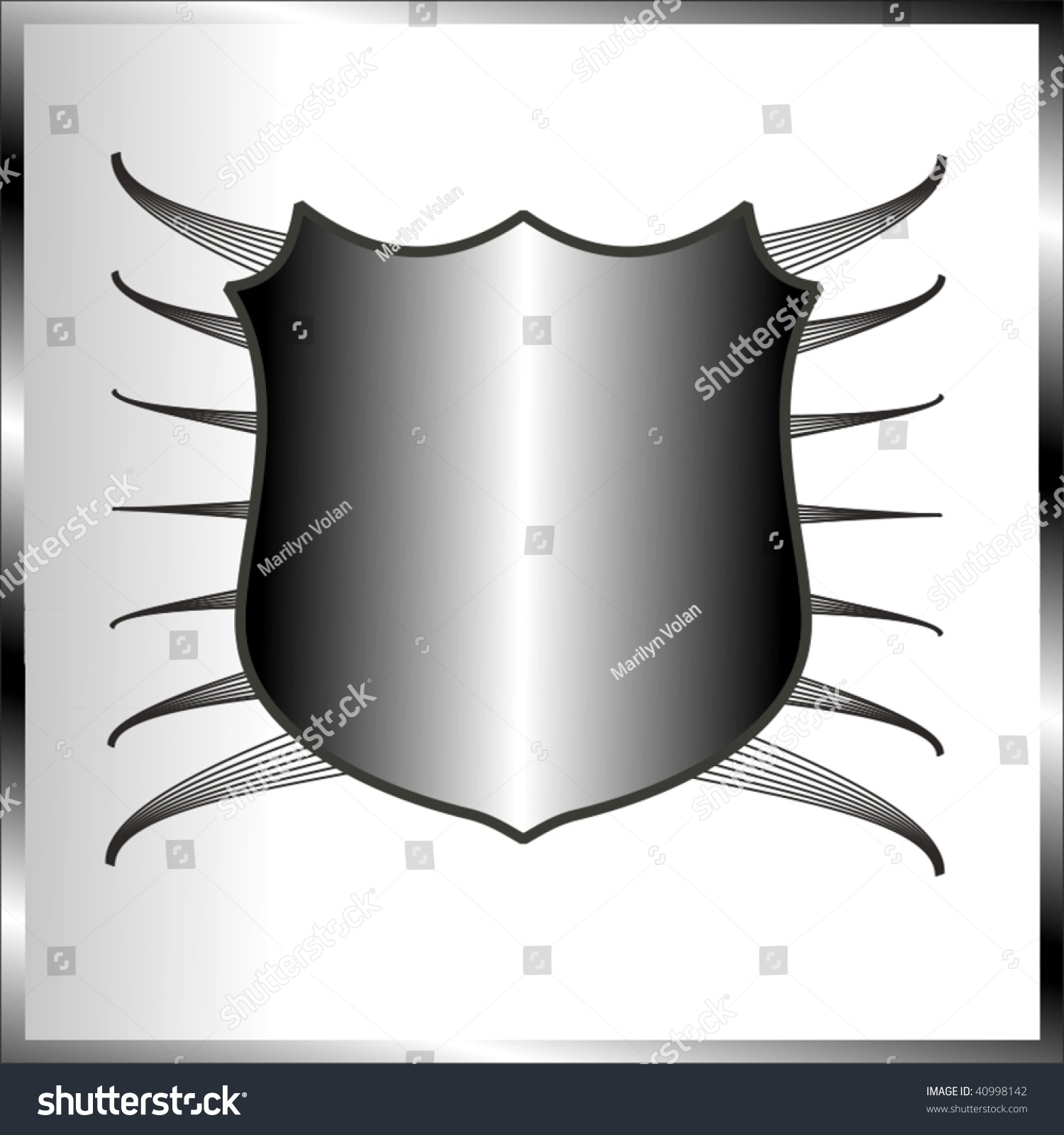 Vector Silver Shield - 40998142 : Shutterstock