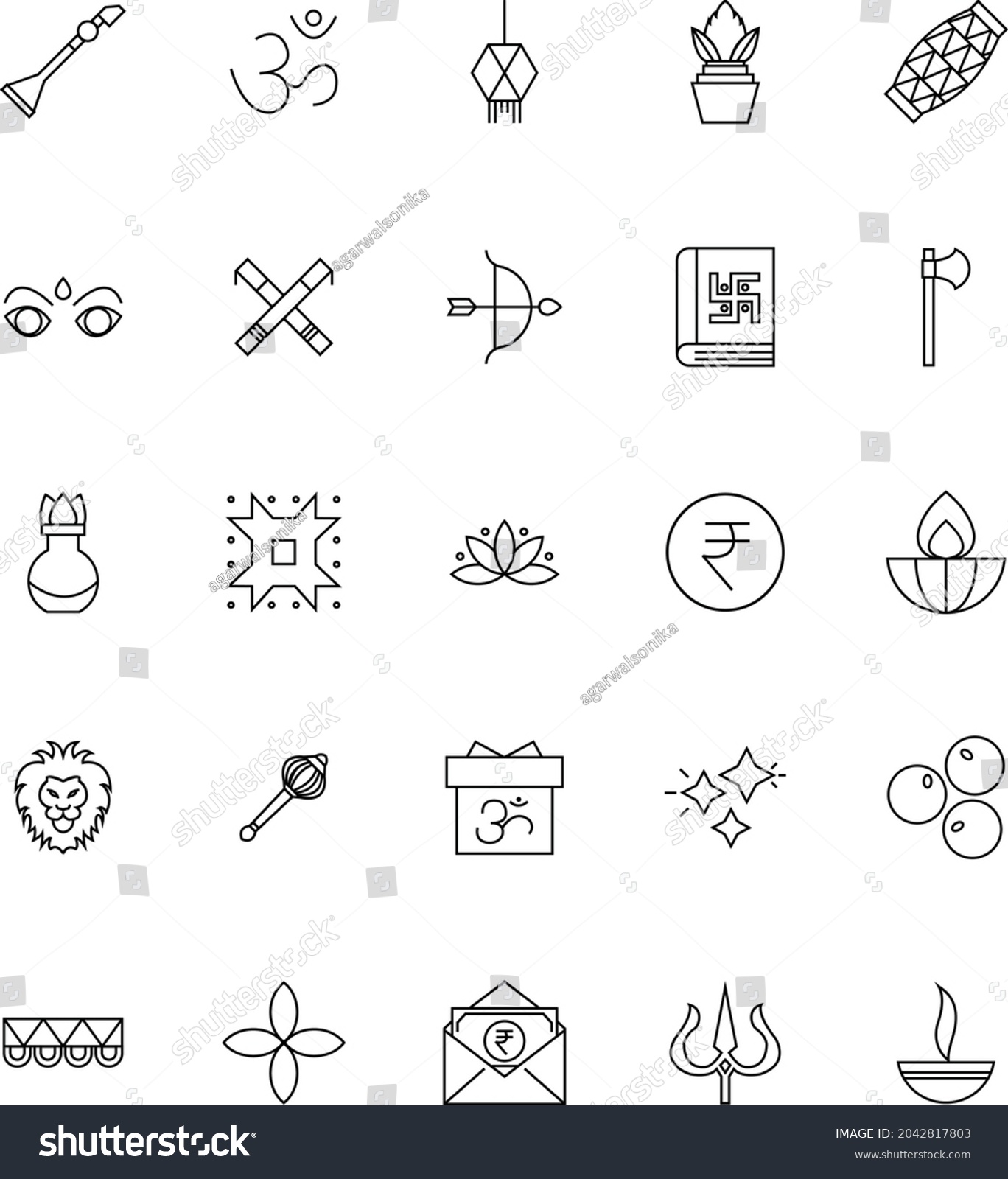 Pooja Icon Images Stock Photos Vectors Shutterstock