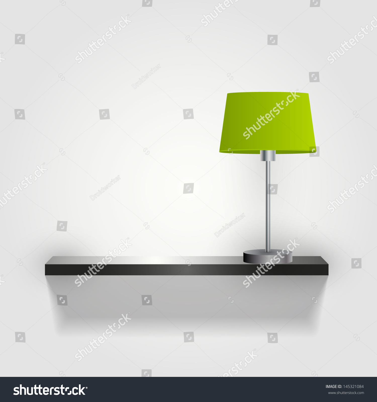 Wall With Lamp Green Lamp /Vector/ Minimal - 145321084 : Shutterstock