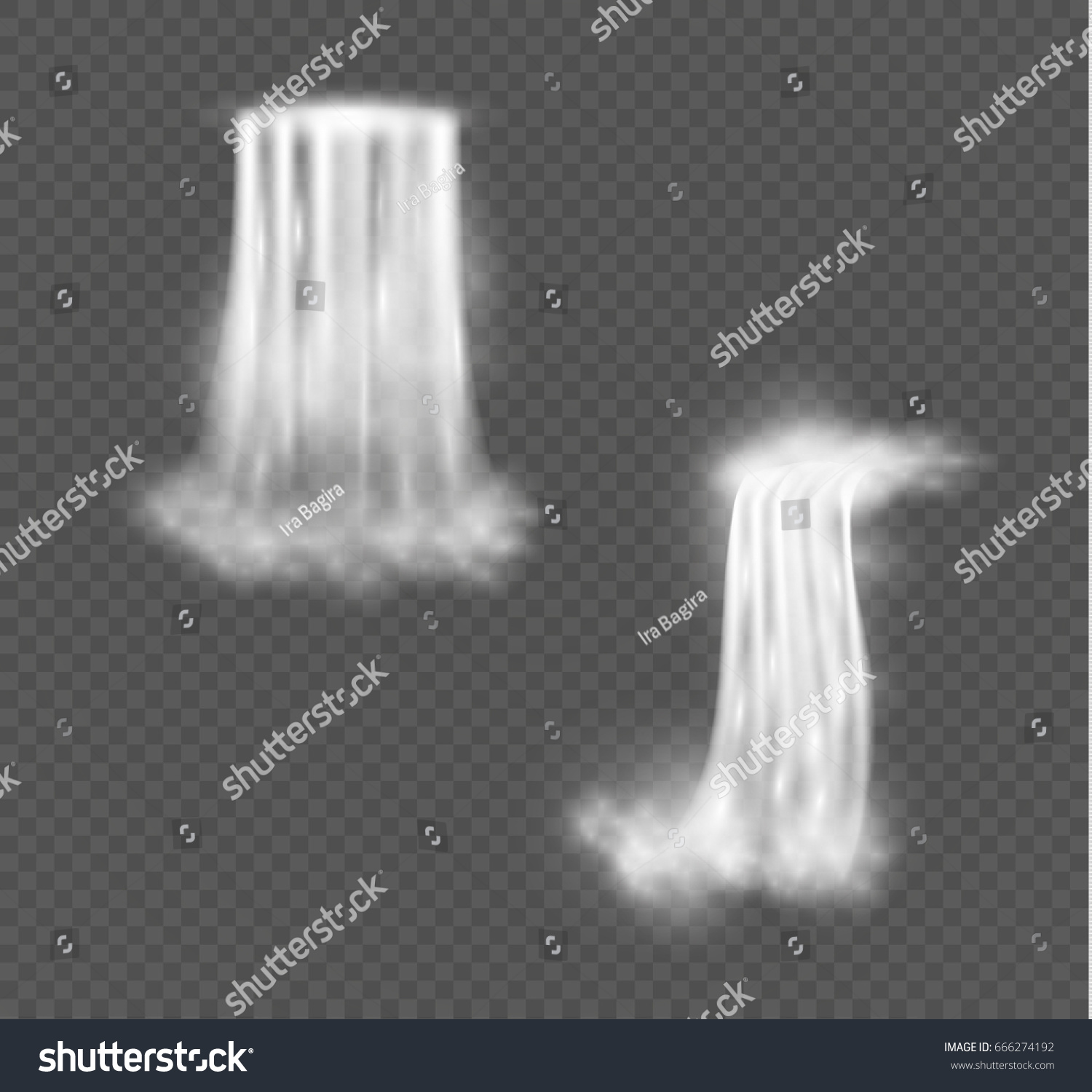 Waterfall Isolated On Transparent Backgroundvector Illustration