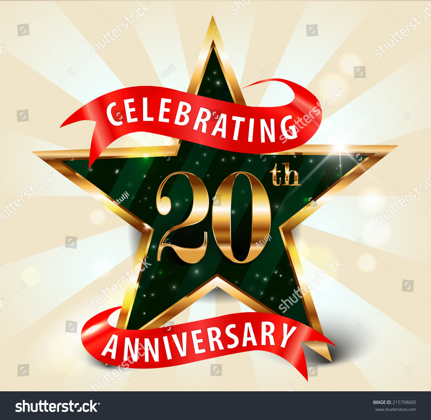 20-year-anniversary-celebration-golden-star-ribbon-celebrating-20th