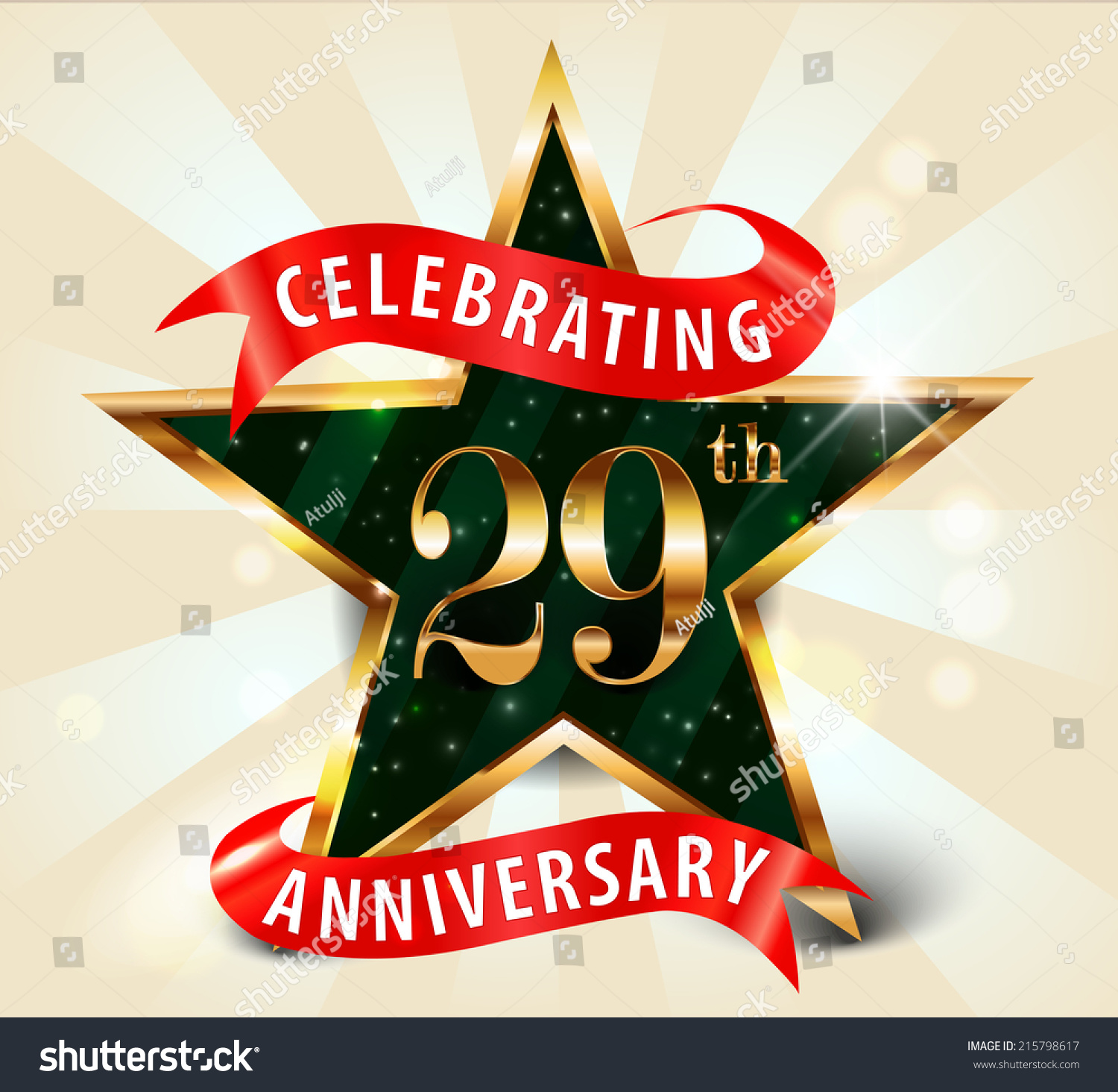 29-year-anniversary-celebration-golden-star-stock-vector-215798617