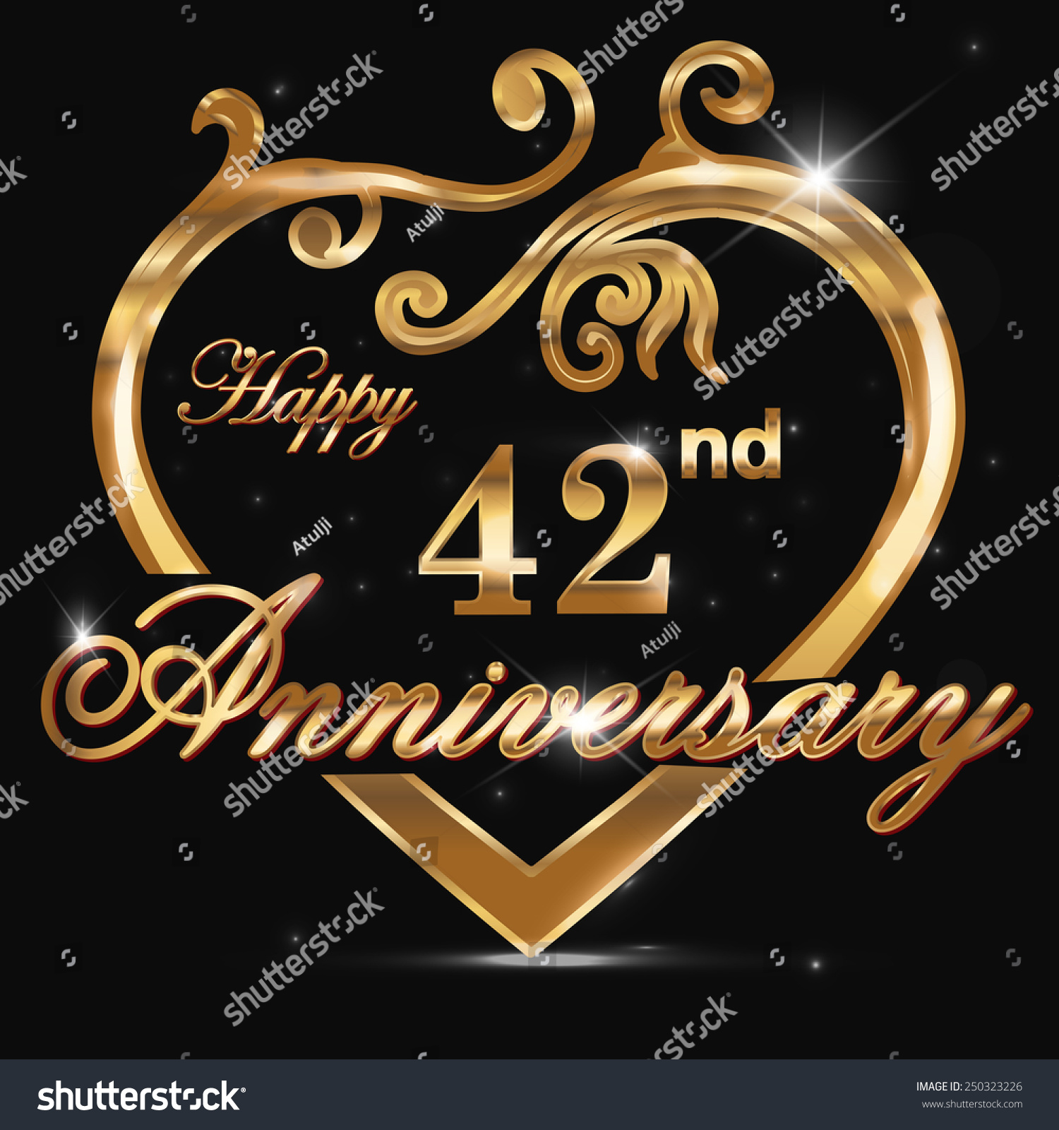 42-year-anniversary-golden-heart-42nd-anniversary-decorative-golden