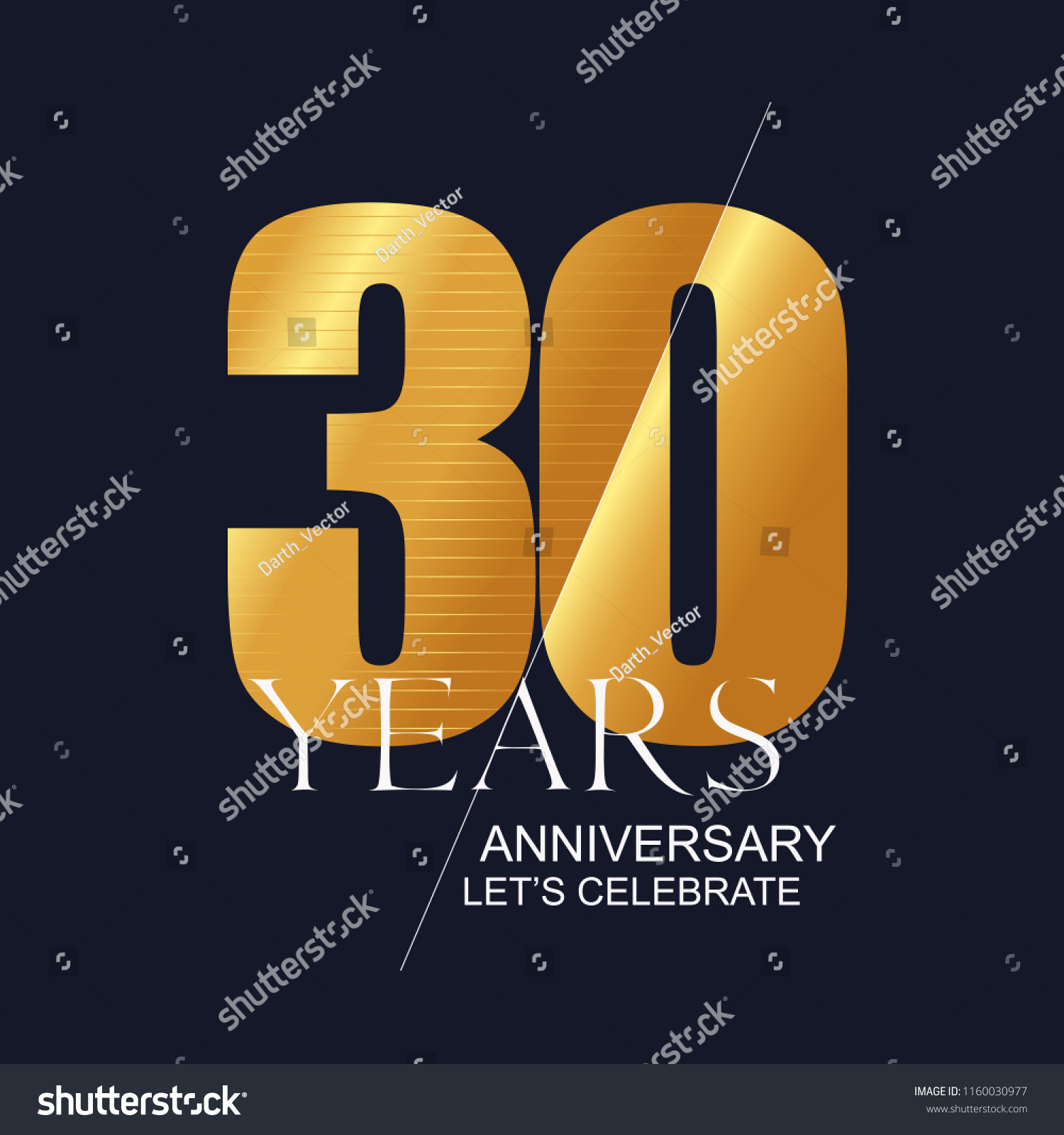 30 Years Anniversary Vector Icon Symbol Stock Vector Royalty Free