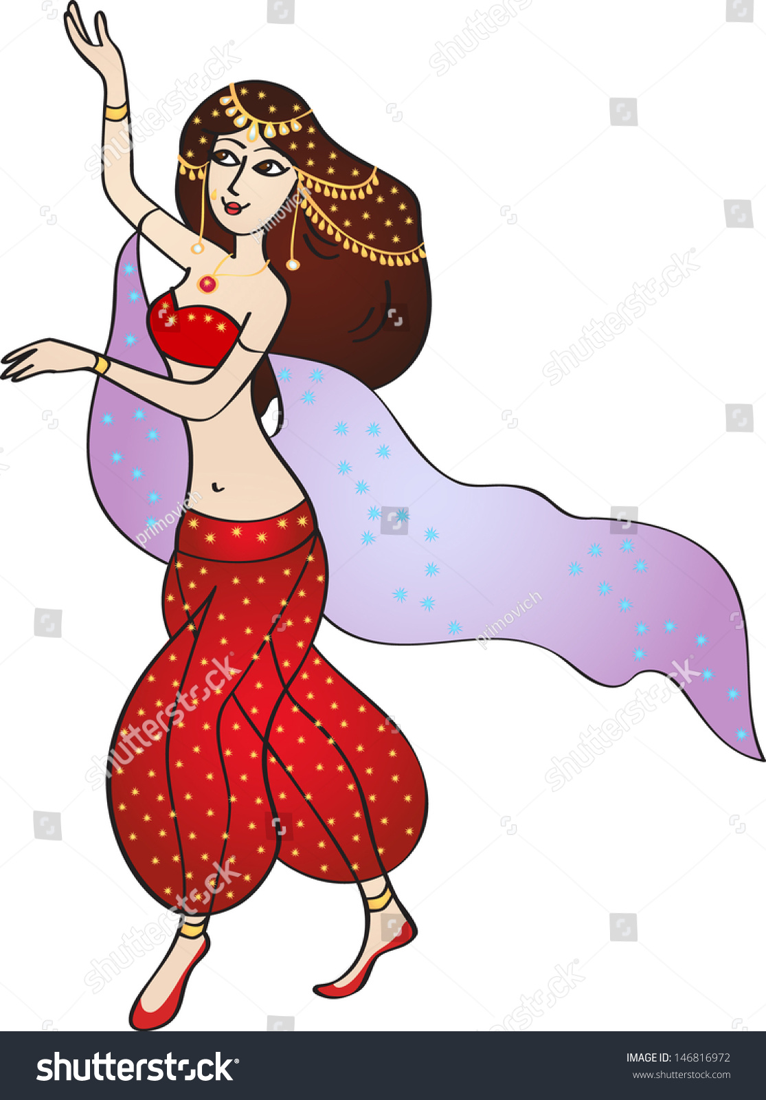 Belly Dancer Stock Vector 146816972 - Shutterstock