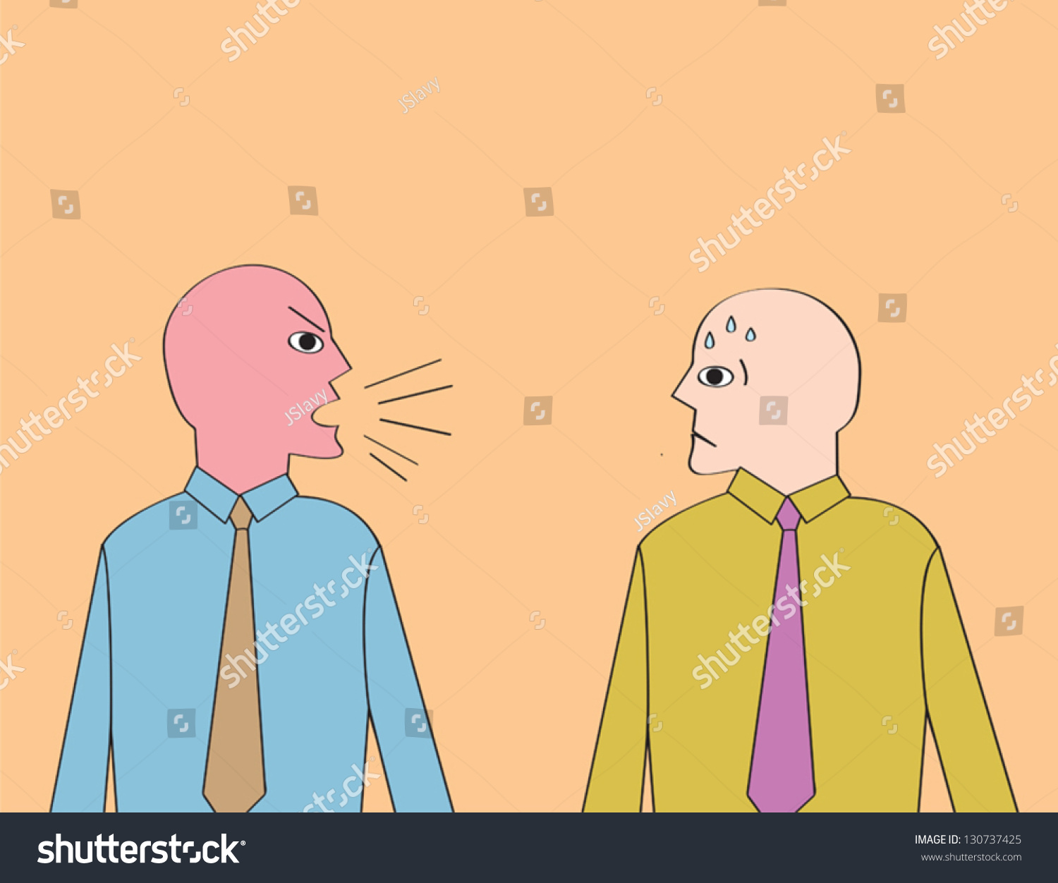 Boss Losing His Temper Yelling Employee Stock Vector 130737425 