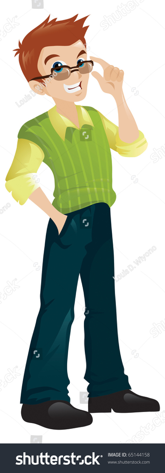 A Cartoon Character Of An Attractive Young Man Stock Vector