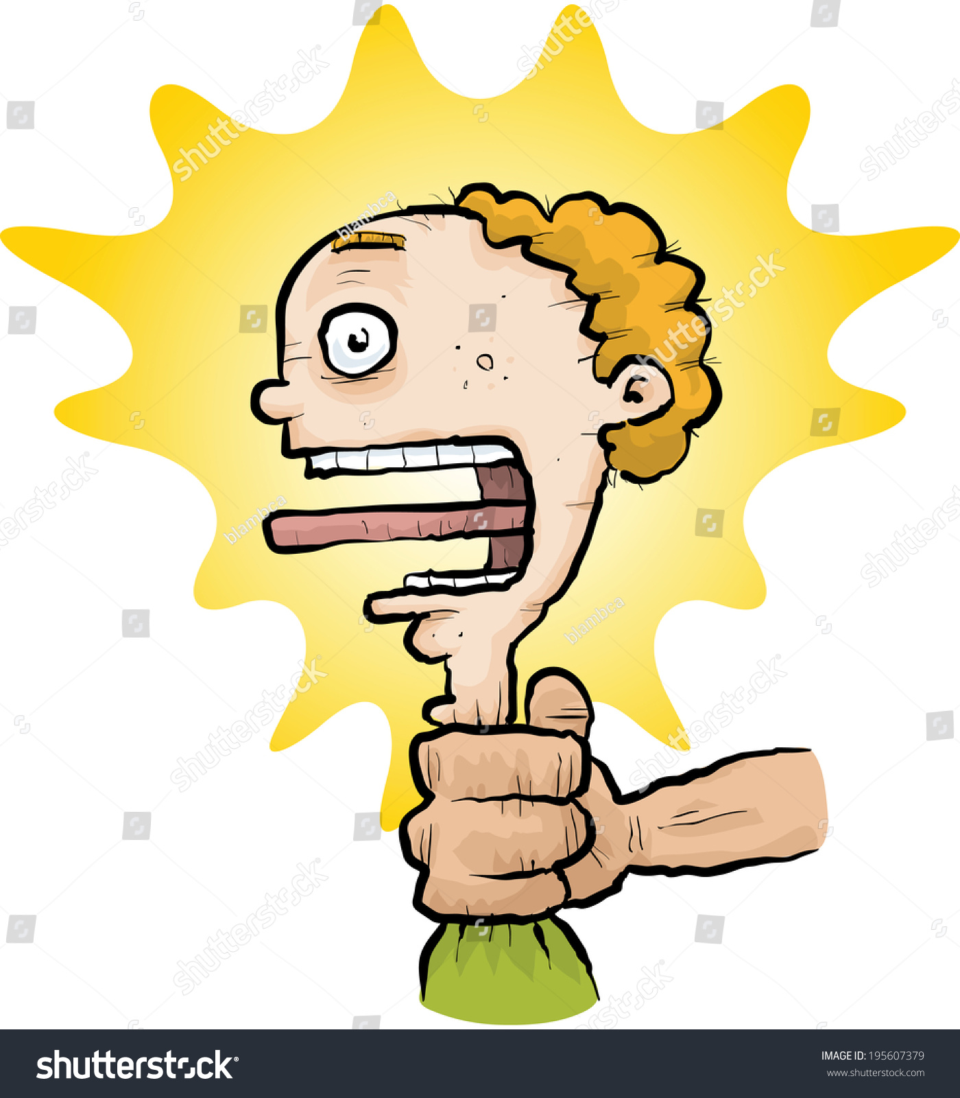 Cartoon Hand Grabs Mans Neck Chokes Stock Vector 195607379 Shutterstock