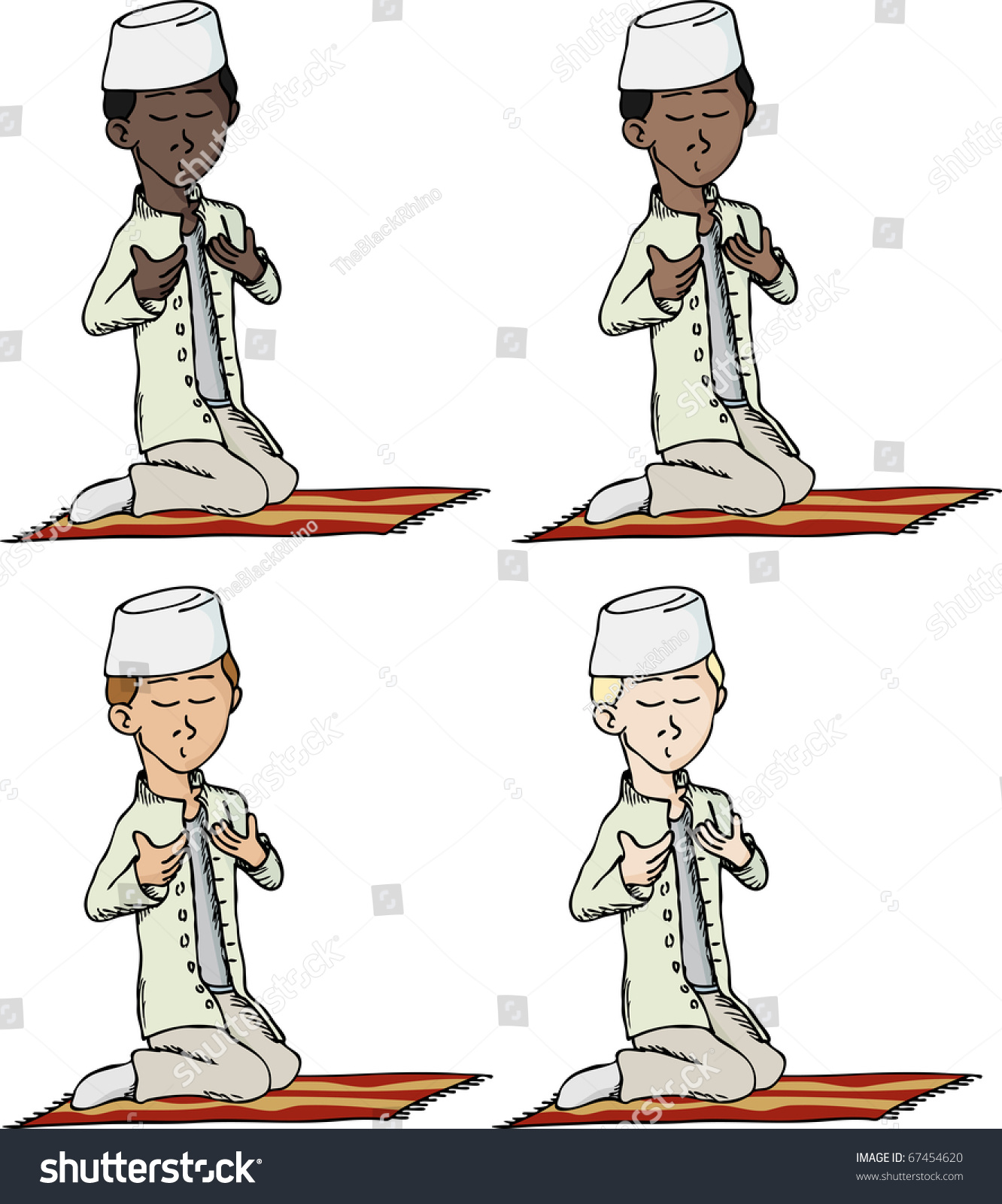 Cartoon Young Muslim Boy Fez Making Stock Vector 67454620 - Shutterstock