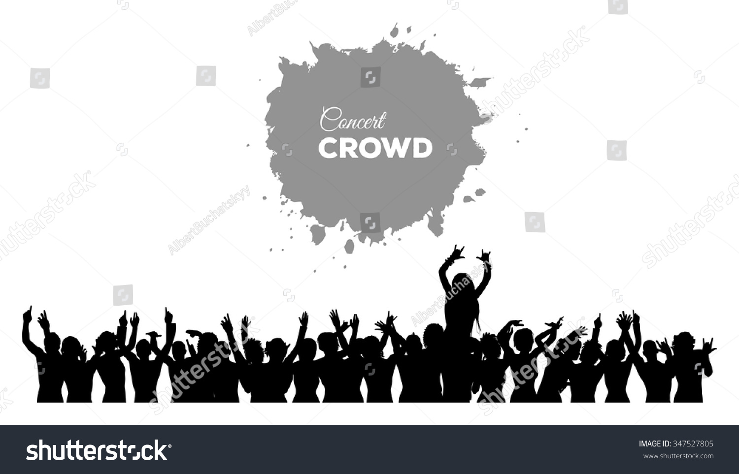 A cheering and dancing crowd of people at concert disco club A cheering and dancing crowd of people at concert disco club