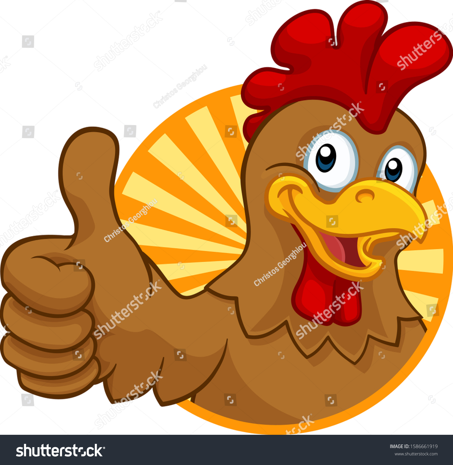 Chicken Cartoon Rooster Cockerel Character Mascot Stock Vector Royalty