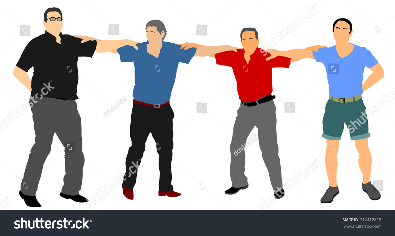 Greek Evzone Dancing Vector Silhouette Isolated 库存矢量图免版税712412818