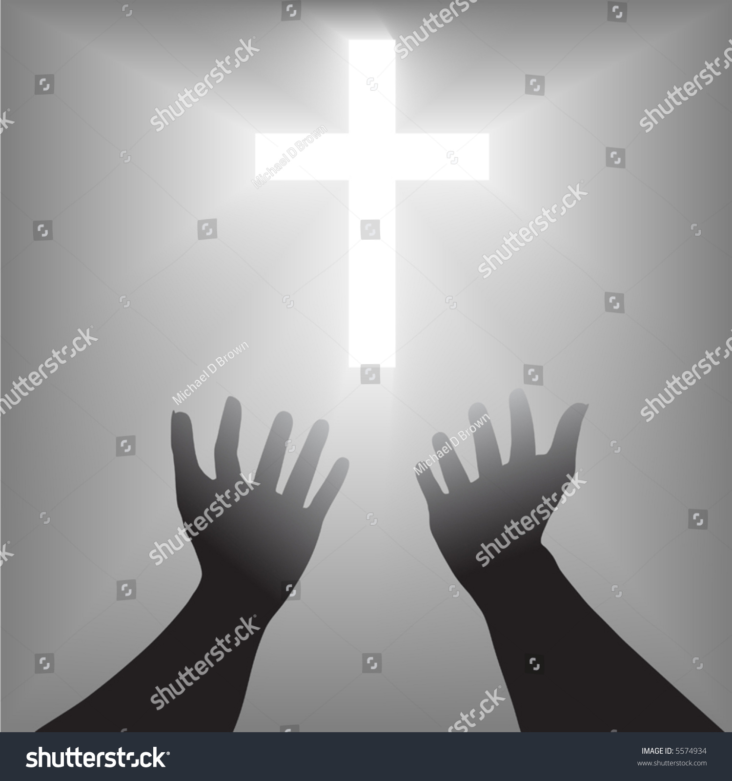 A Pair Of Hands Reach Out Toward A Radiant Shining Cross In 