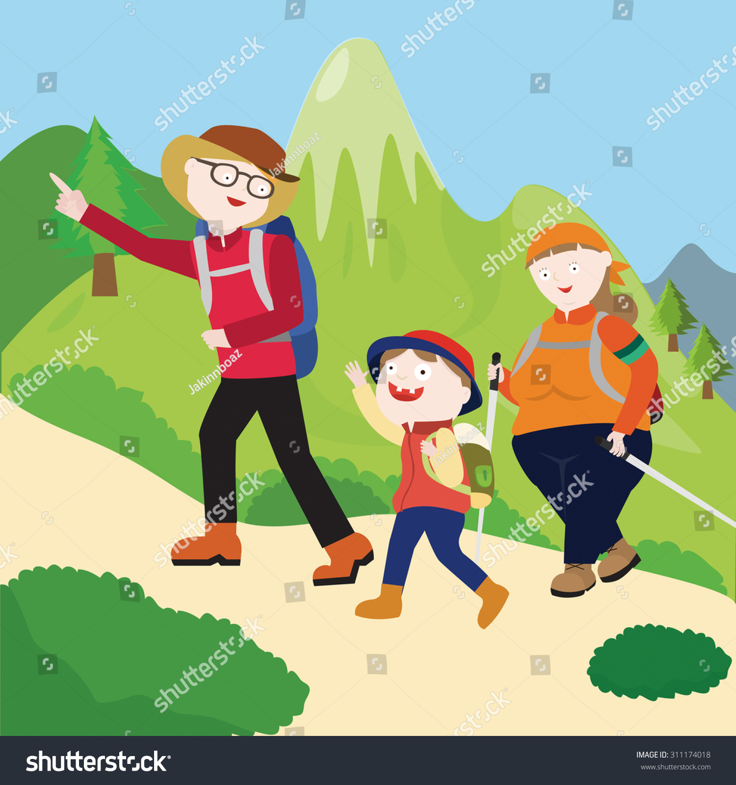 family hiking clipart - photo #25