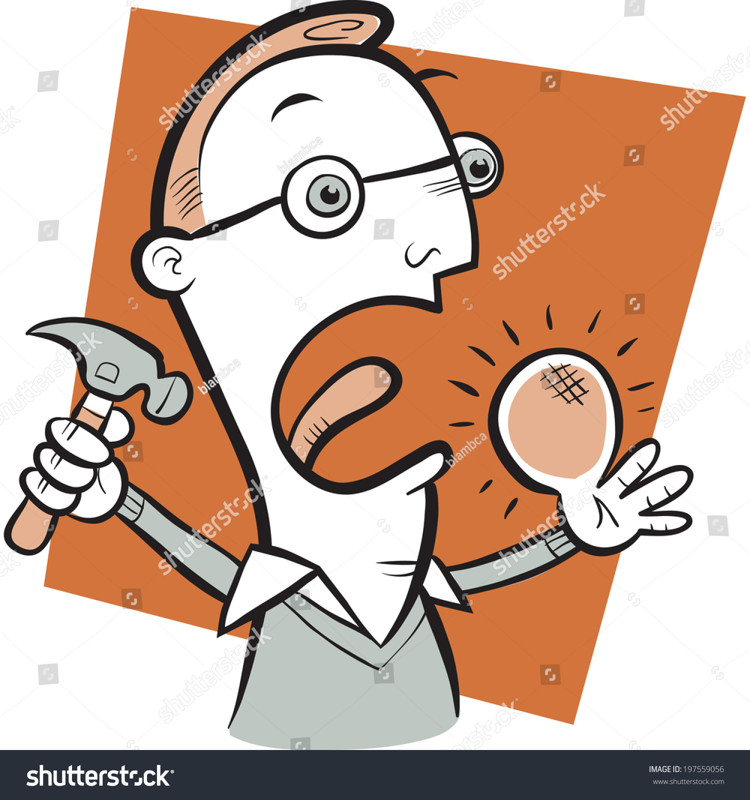 A Retro Cartoon Of A Man With An Injured Thumb. Stock Vector